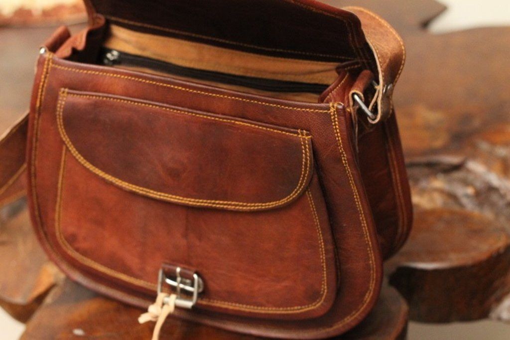 Women Purse Vintage Genuine Brown Leather Cross Body Shoulder Handmade Bag JMB