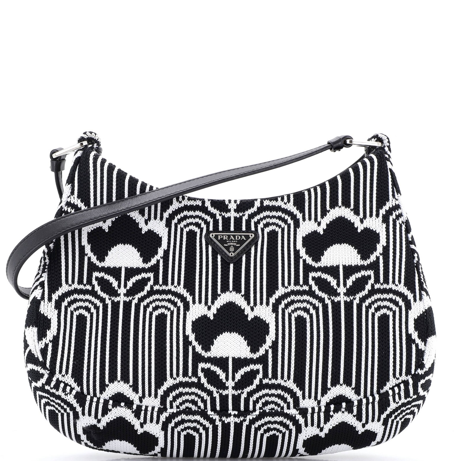 Prada Cleo Shoulder Bag Jacquard Knit Medium
