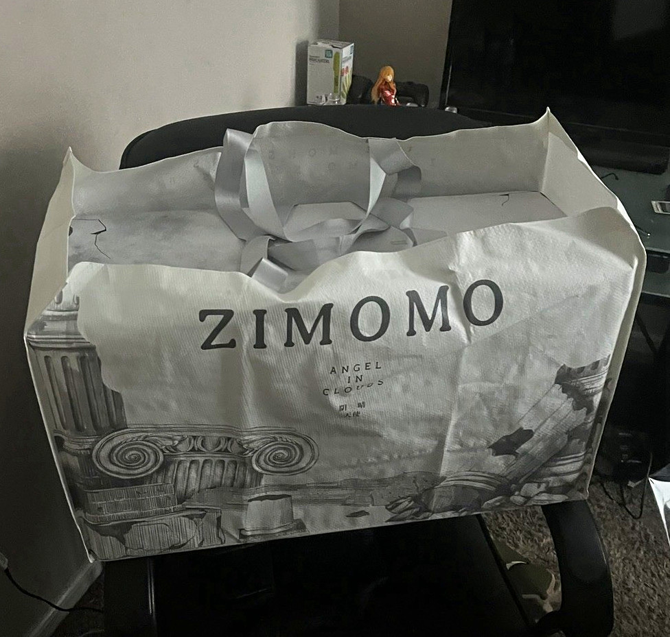 ZIMOMO Angel in Clouds Graphic Print Lightweight / with tote bag never opened.