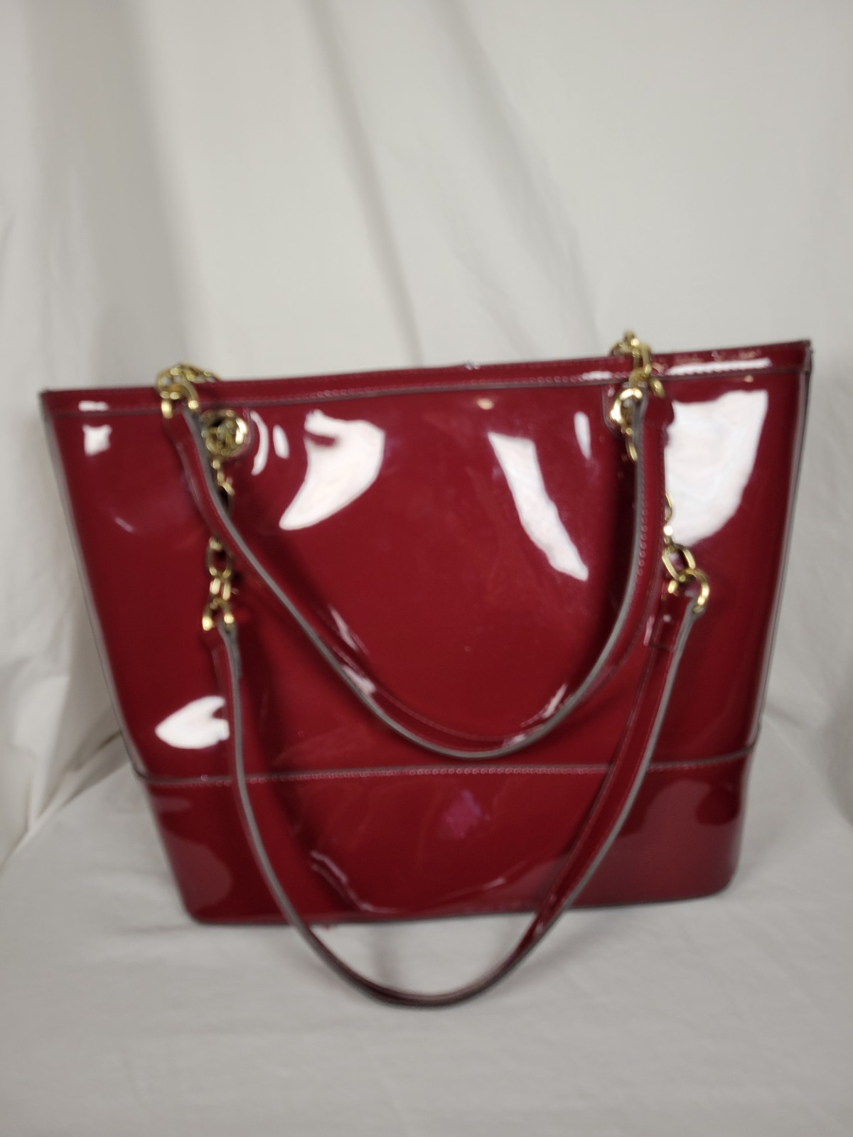 Anne Klein Special Logo Cranberry Faux Suede Shoulder Bag