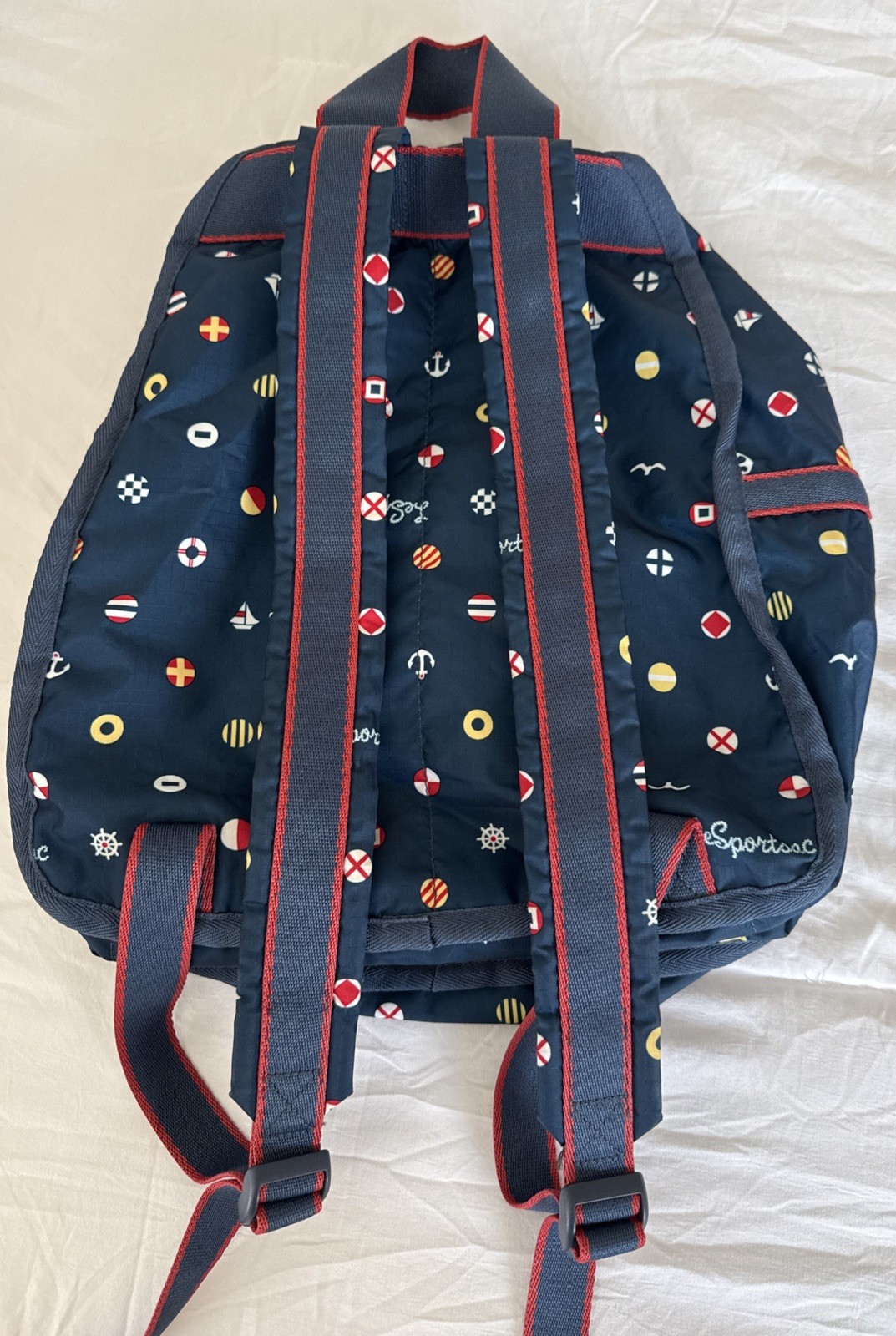 LeSportsac Ocean Blue Nautilus Small Carrier Backpack No Rips/tears * See Photo