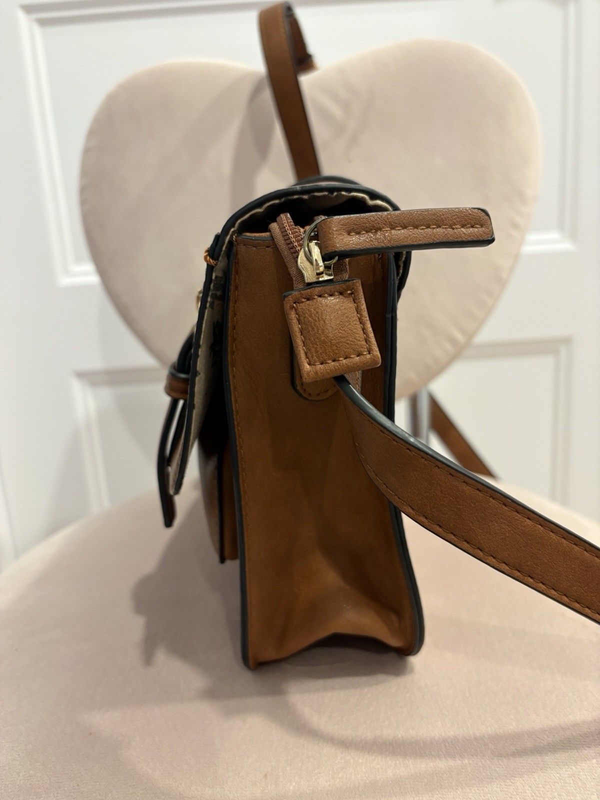 Vintage Leather Flap Lock Shoulder Crossbody Bag
