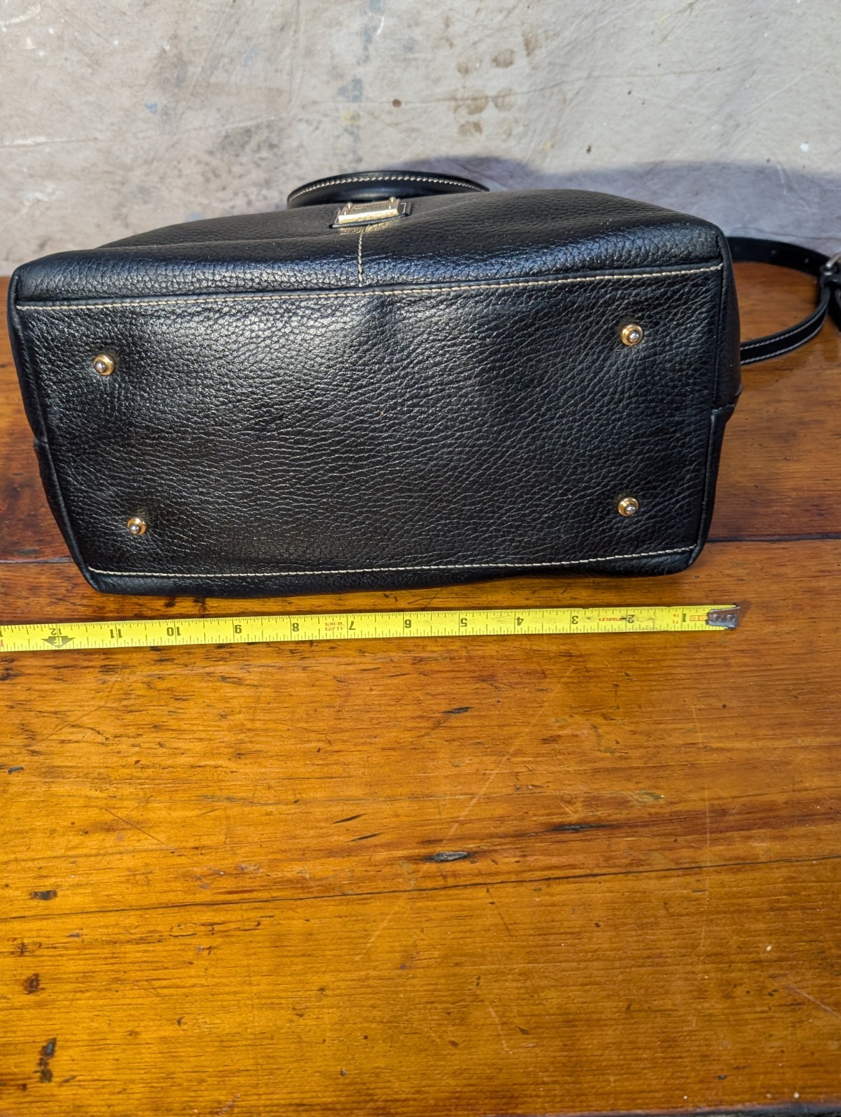 Dooney & Bourke Black Leather Dome Satchel Crossbody Bag Triple Zip-FREE Ship