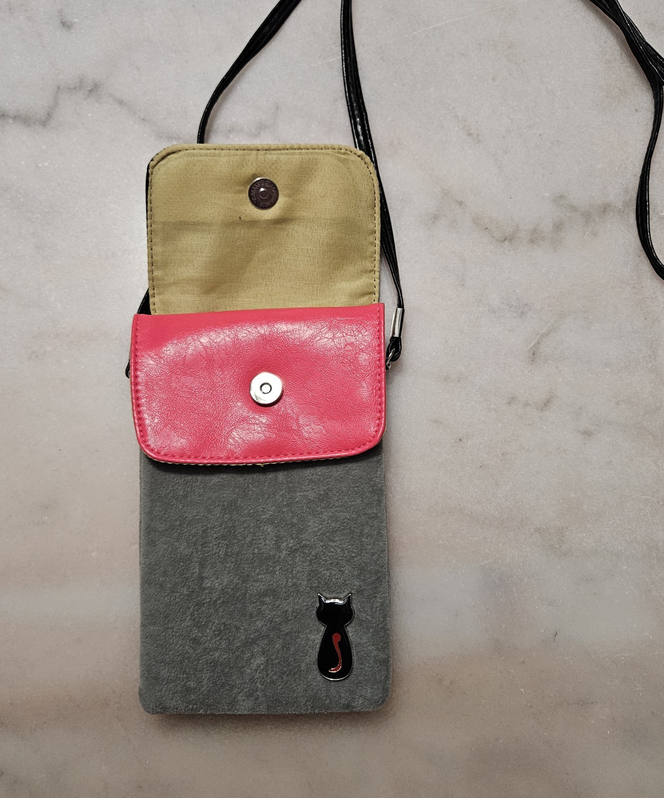 Colorful Cat Crossbody Handbag Case Shoulder Bag Cell Phone Pouch 6.5 in Tall