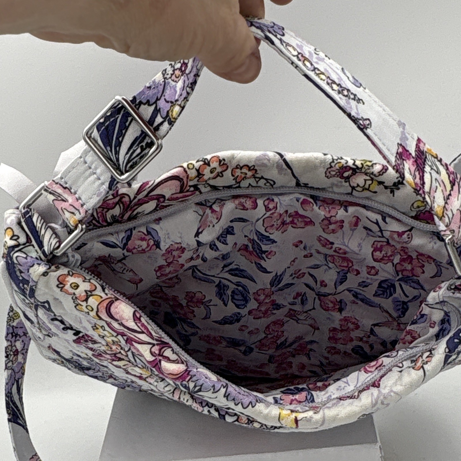 Vera Bradley Quilted Floral Multicolor 12”x12” Crossbody Bag Zip Closure