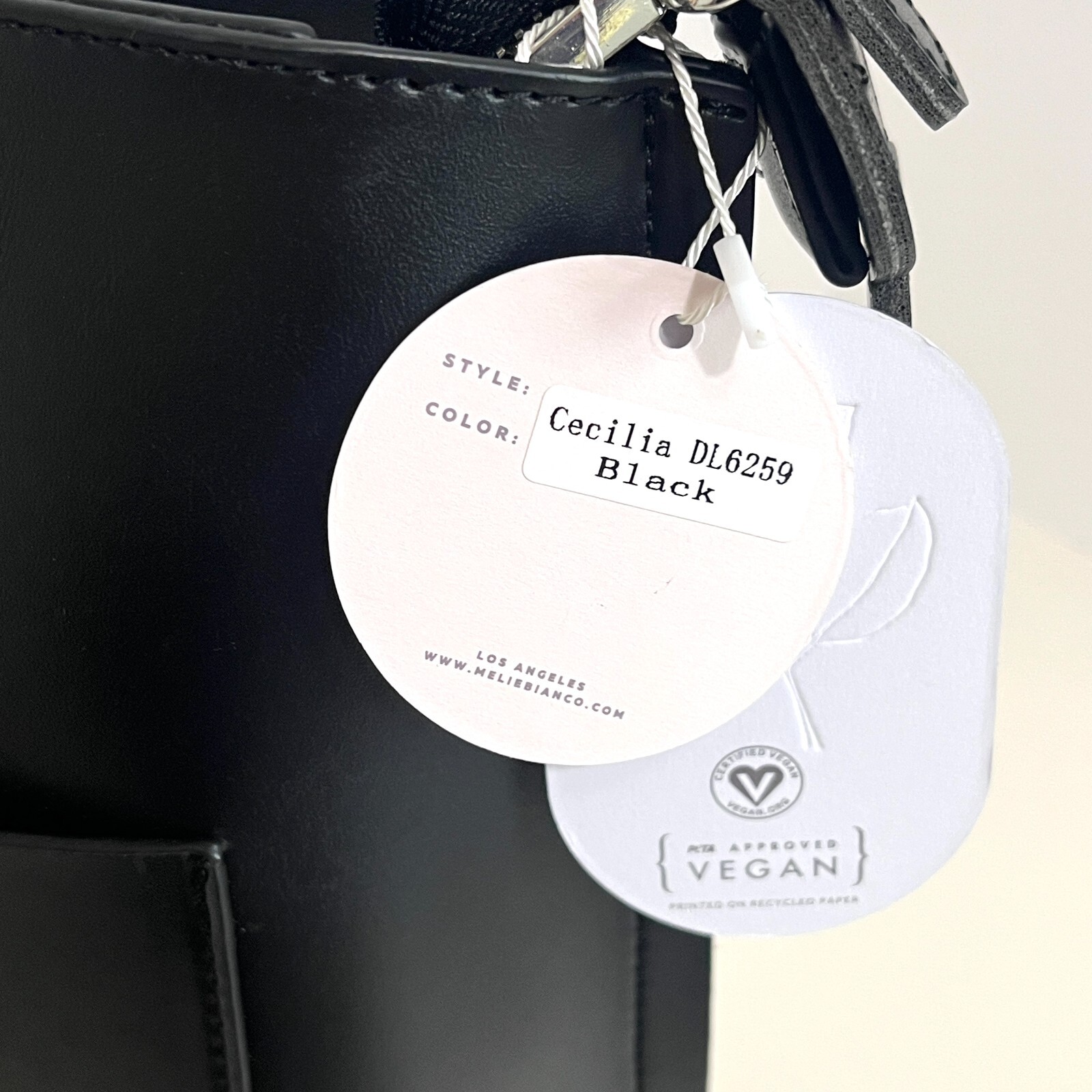 Melie Bianco Black Cecilia Saddle Large Tote Bag