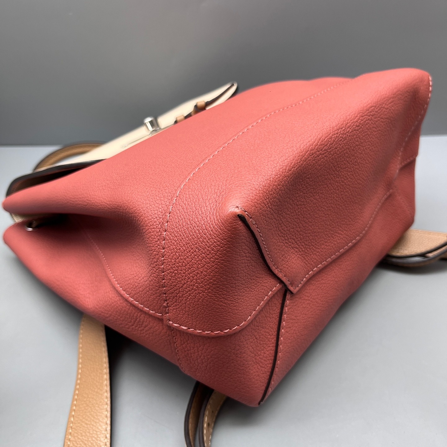 Louis Vuitton LockMe Backpack Calf Leather Burgundy Off White