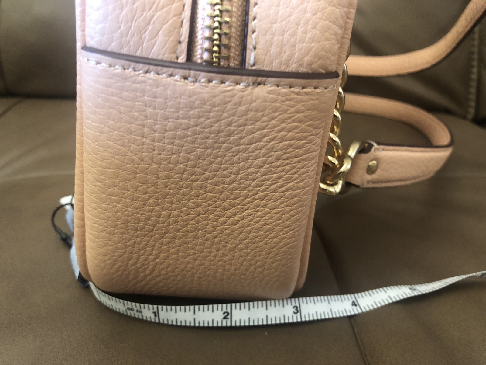 NWTCoach Cammie Chain Shoulder Bag Floral Whipstitch CA143 Gold/Faded Blush