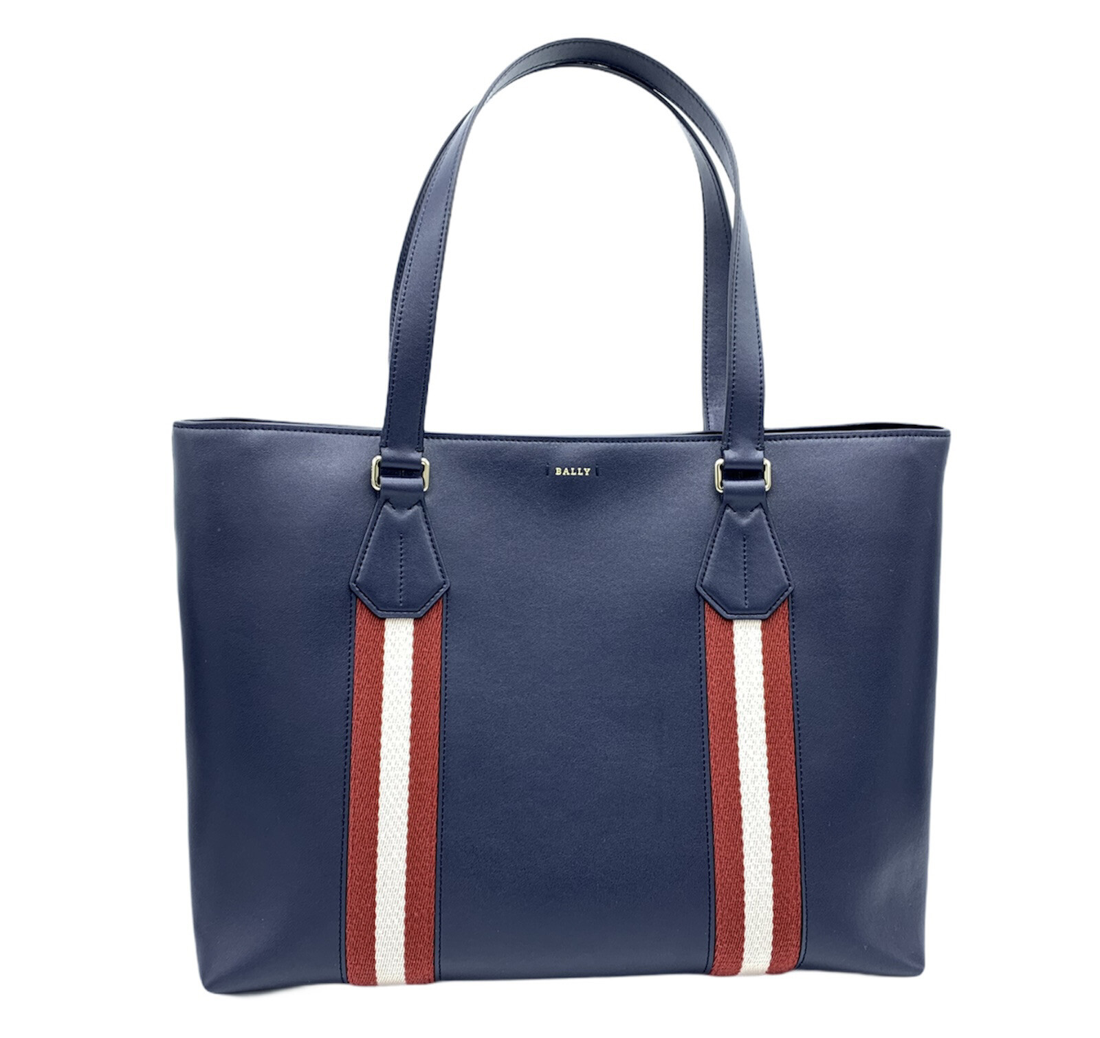 BALLY WOMEN TOTE BAG TRIPLE COMPARTMENT STYLE TIZZI.0/40 IN NAVY BOVINE LEATHER