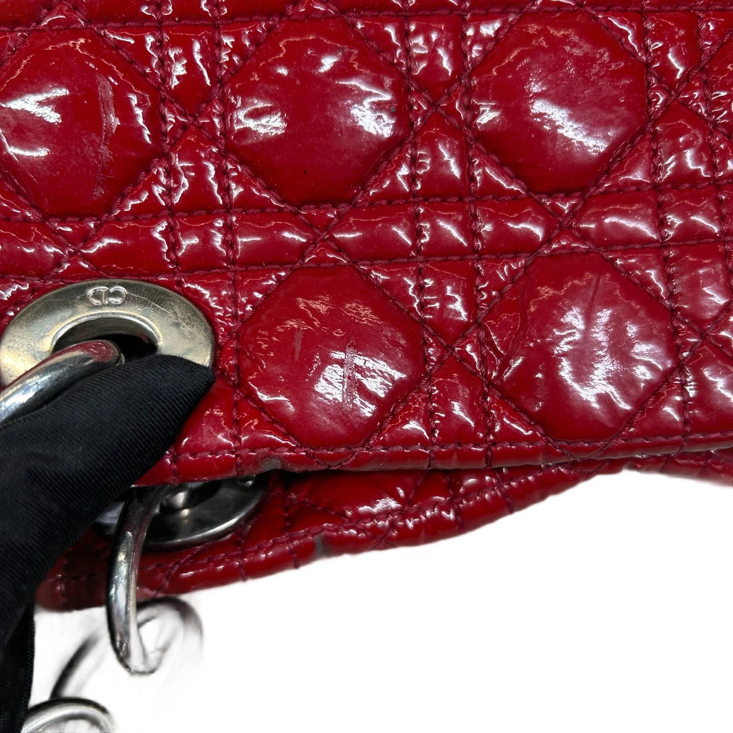 Dior Large Dior Soft Shopping Tote Red Patent Calfskin (dh071526b2r)