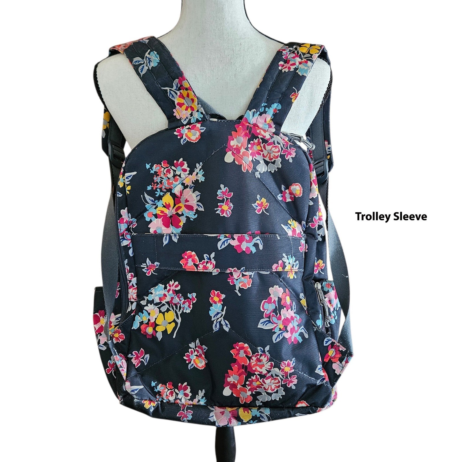 Vera Bradley Lighten Up Grand Backpack Tossed Posies Computer/Travel/School