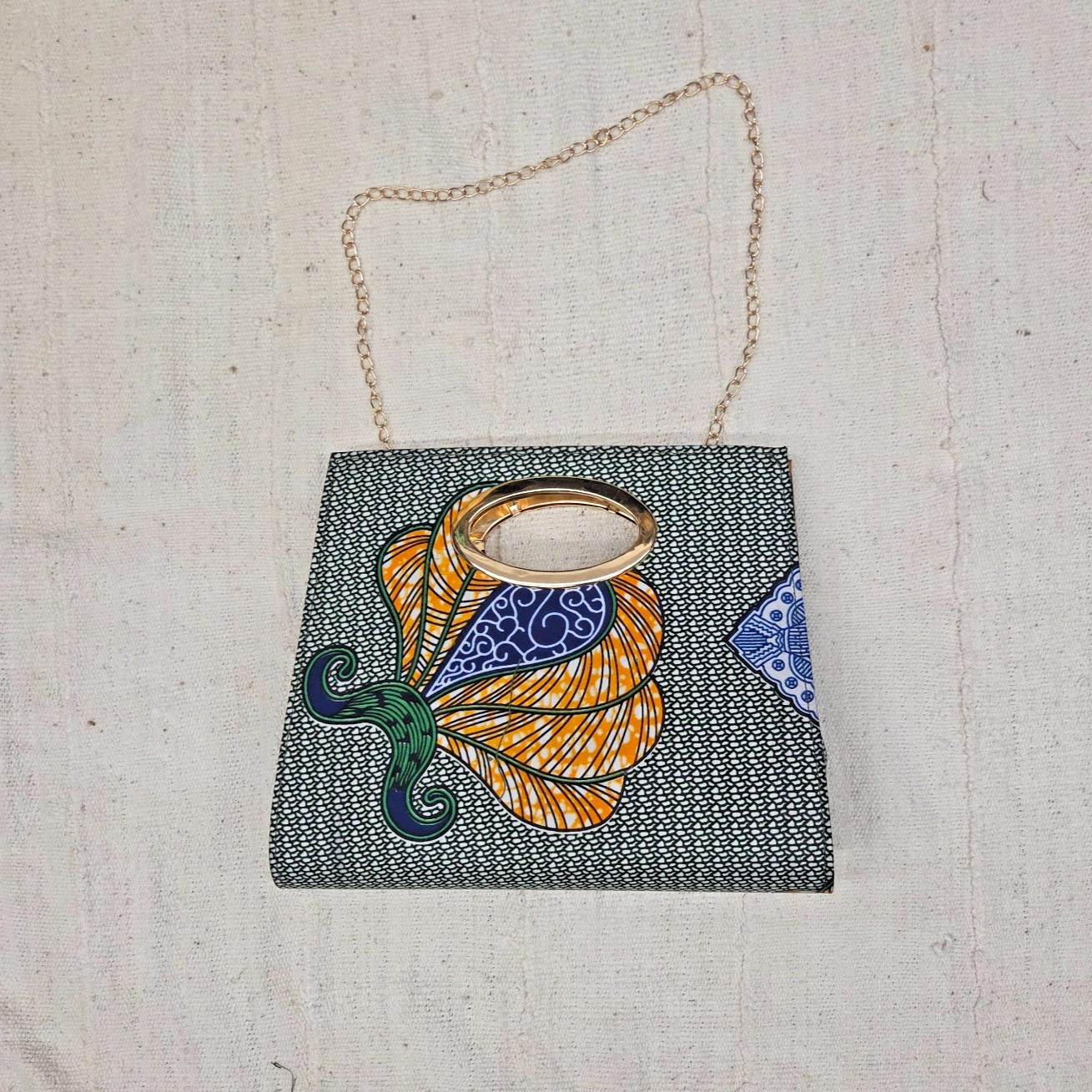 Ankara (African Wax Print) Trapezoid Clutch / Handbag