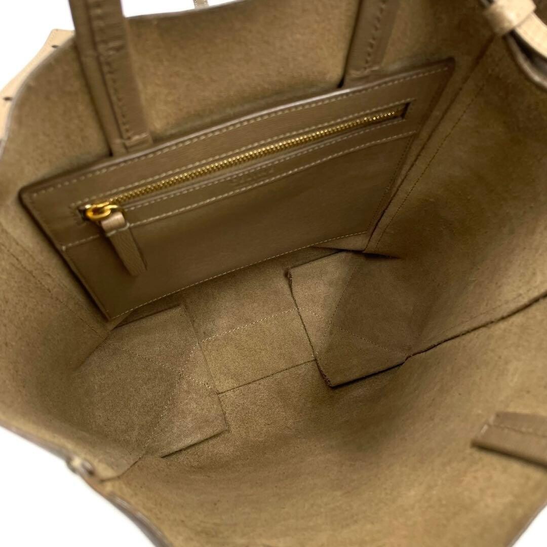 Celine Vertical Cabas Small Beige Leather 2Way Tote Bag Shoulder Phoebe Rare