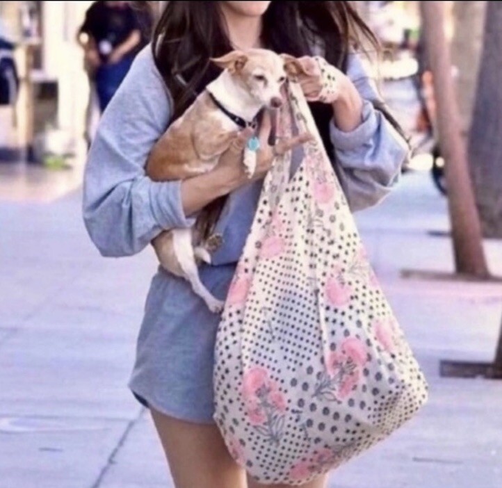 Free People Cotton Shopper Bag Hobo Tote Fabric Hot Pink White