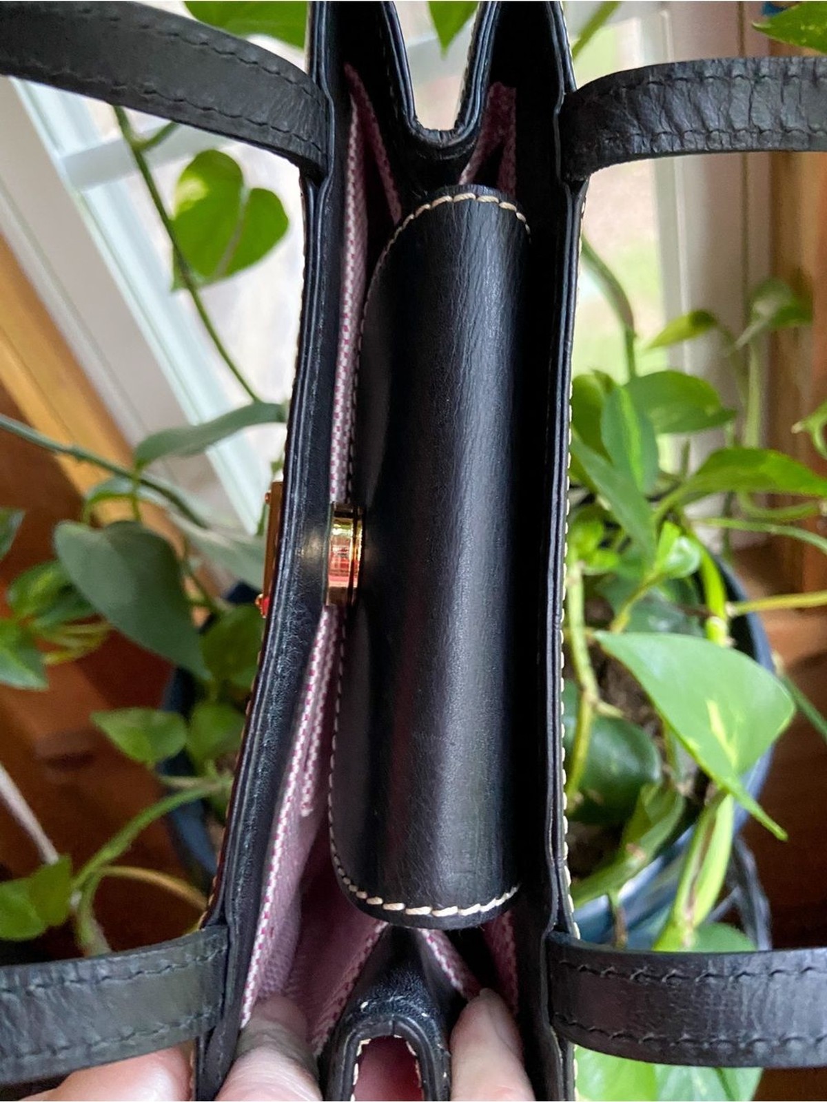Vintage Dooney & Bourke Black Croc Embossed Leather Mini Tote Bag Y2K 90s
