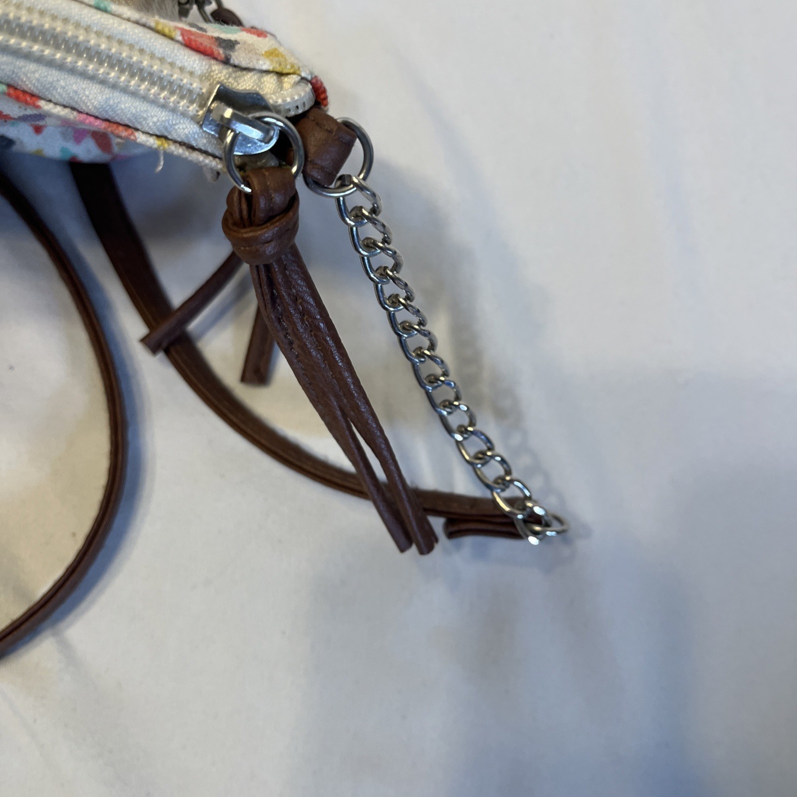 Small Crossbody Bag Colorful Geometric Design 8 x 5 Inches Zip Shut