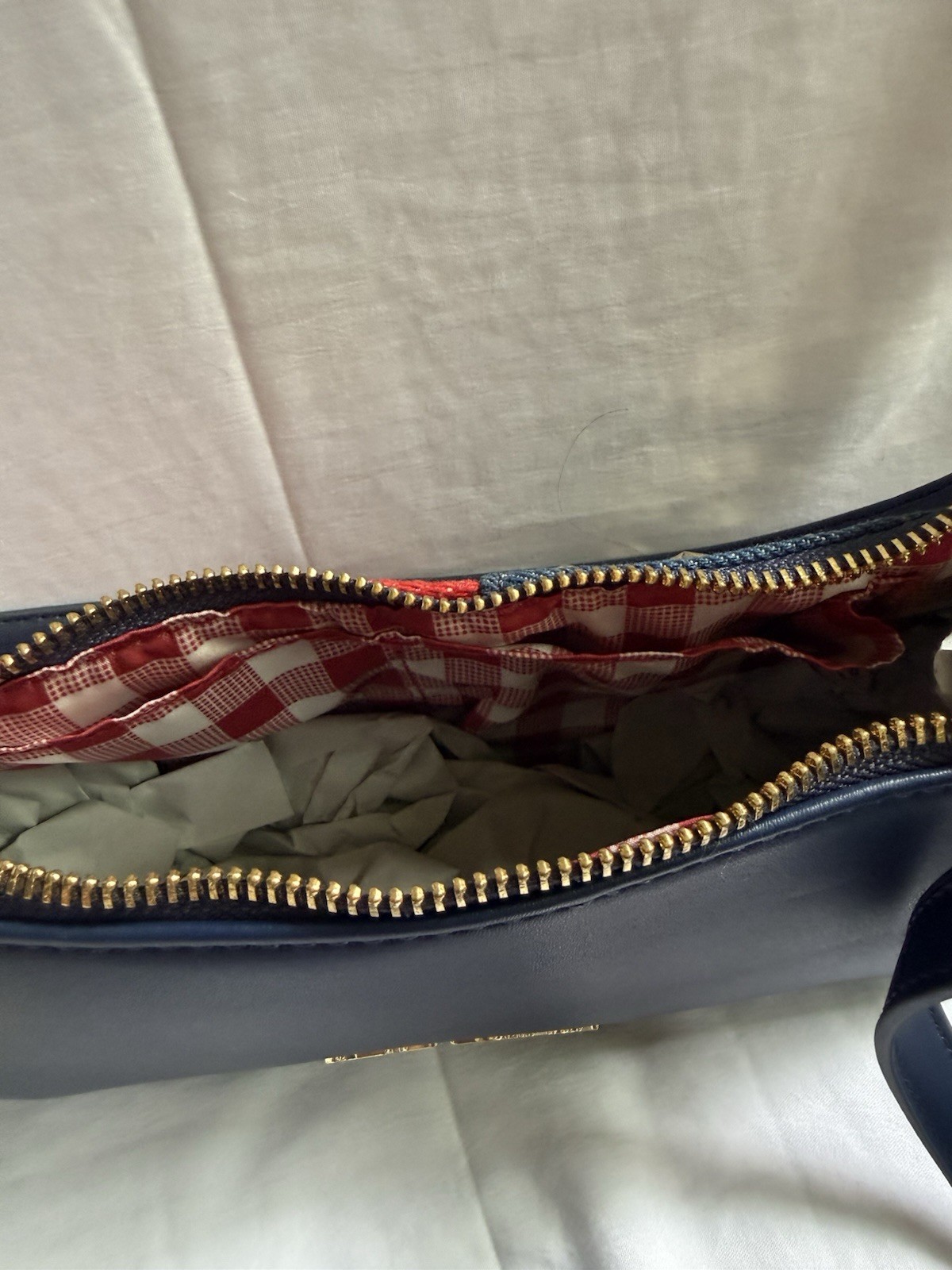 Betsey Johnson XOMINNY Red/White/Blue American Flag Handbag Purse NWT