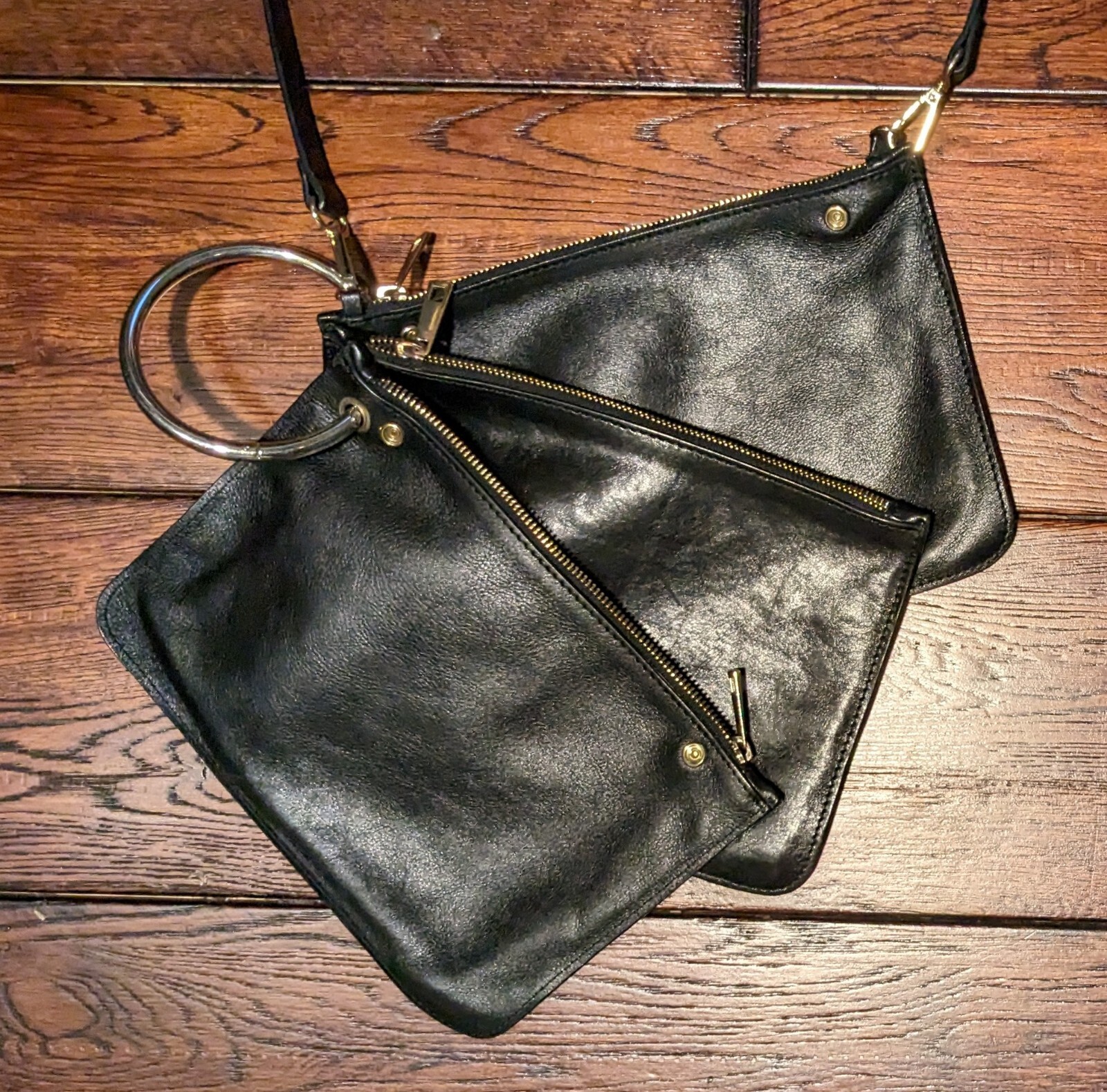 Divina Firenze 3 Pockets Soft Genuine Leather Italy Crossbody Shoulder 3 n 1 Bag