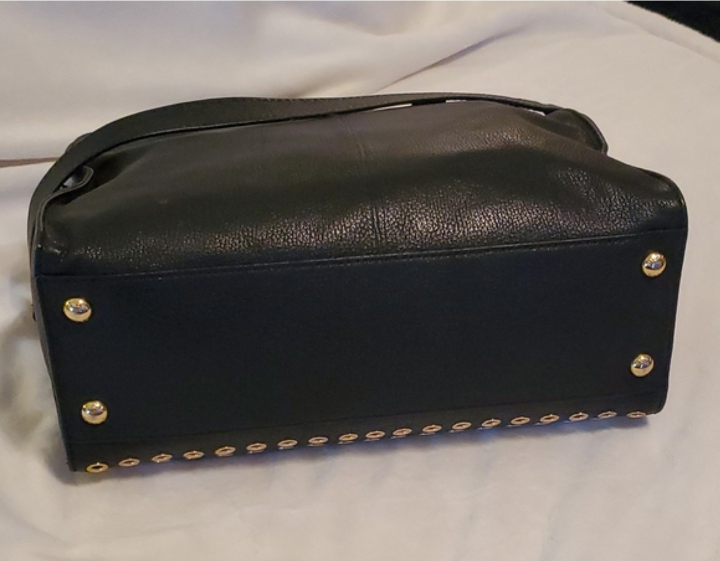 Michael Kors Hamilton North South Grommet Soft Large Satchel Black Leather