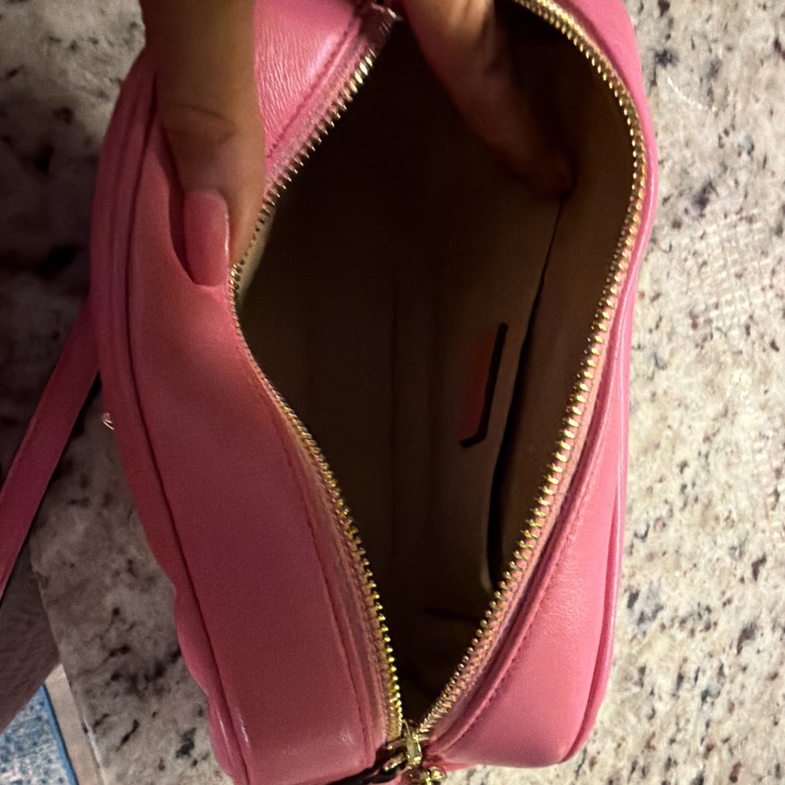Jimmy Choo Pink Quilted Small Crossbody Zip Gold Hardware Detachable Strap
