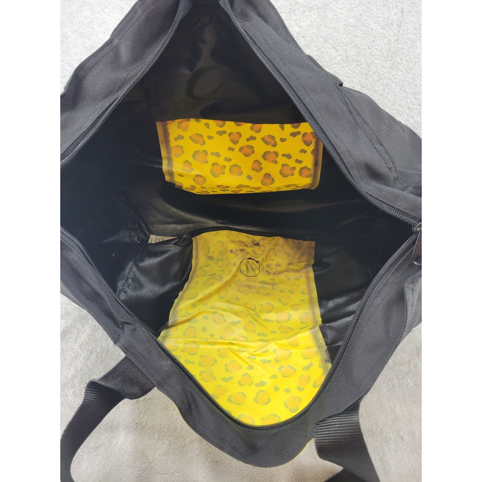 Enesco NICI Wild Leopard Print Large Tote Bag Black Yellow Weekender Travel Bag