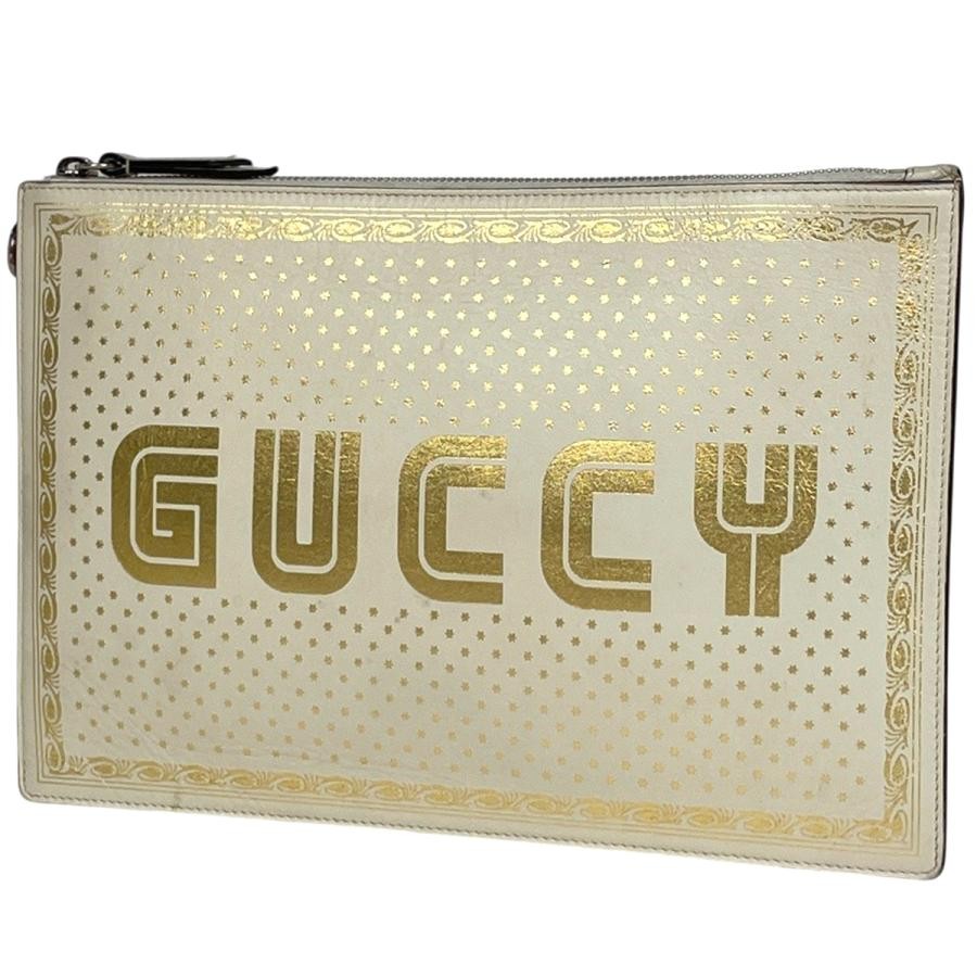 Gucci SEGA Second Leather White Clutch Bag 510489 #BS2997