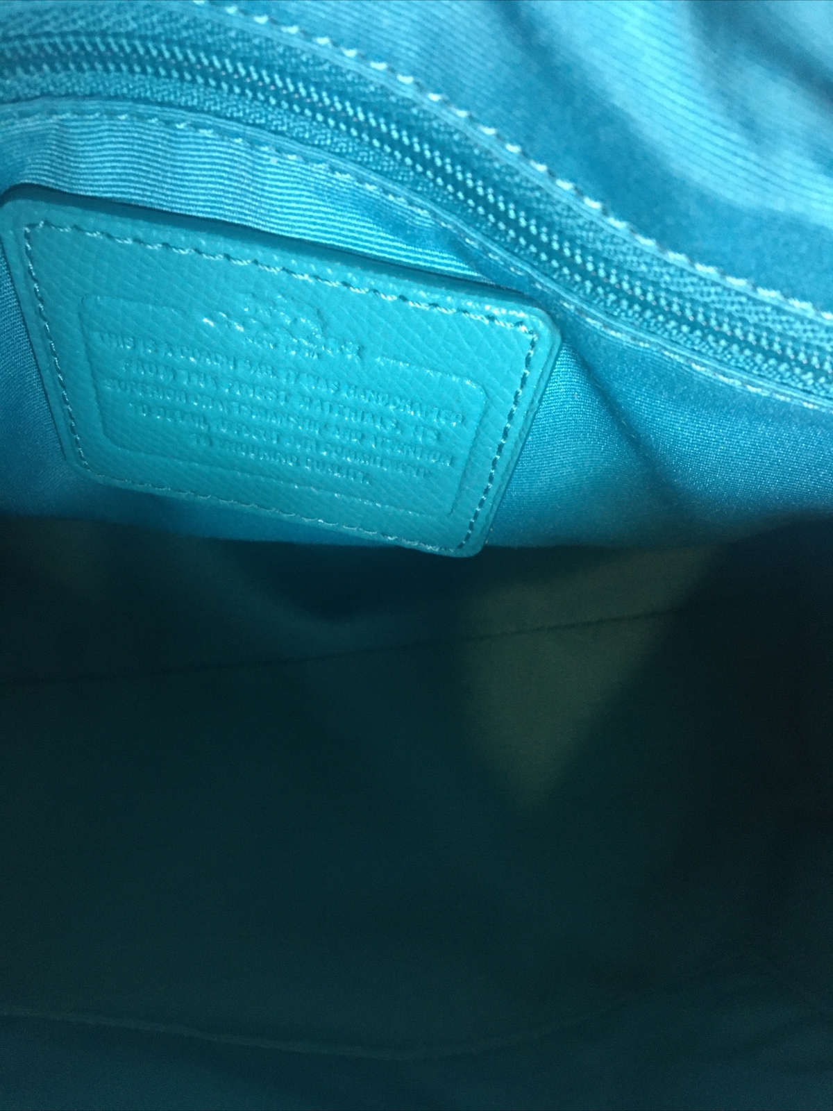 Coach Leather Mini Bennet Satchel Crossbody Handbag Turquoise Color
