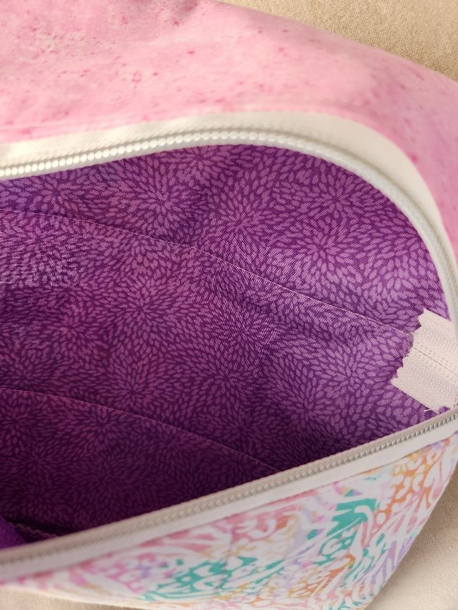 Two Medium Sized Cotton Fabric Zipper Storage Pouches – Pastels – Girls Organize