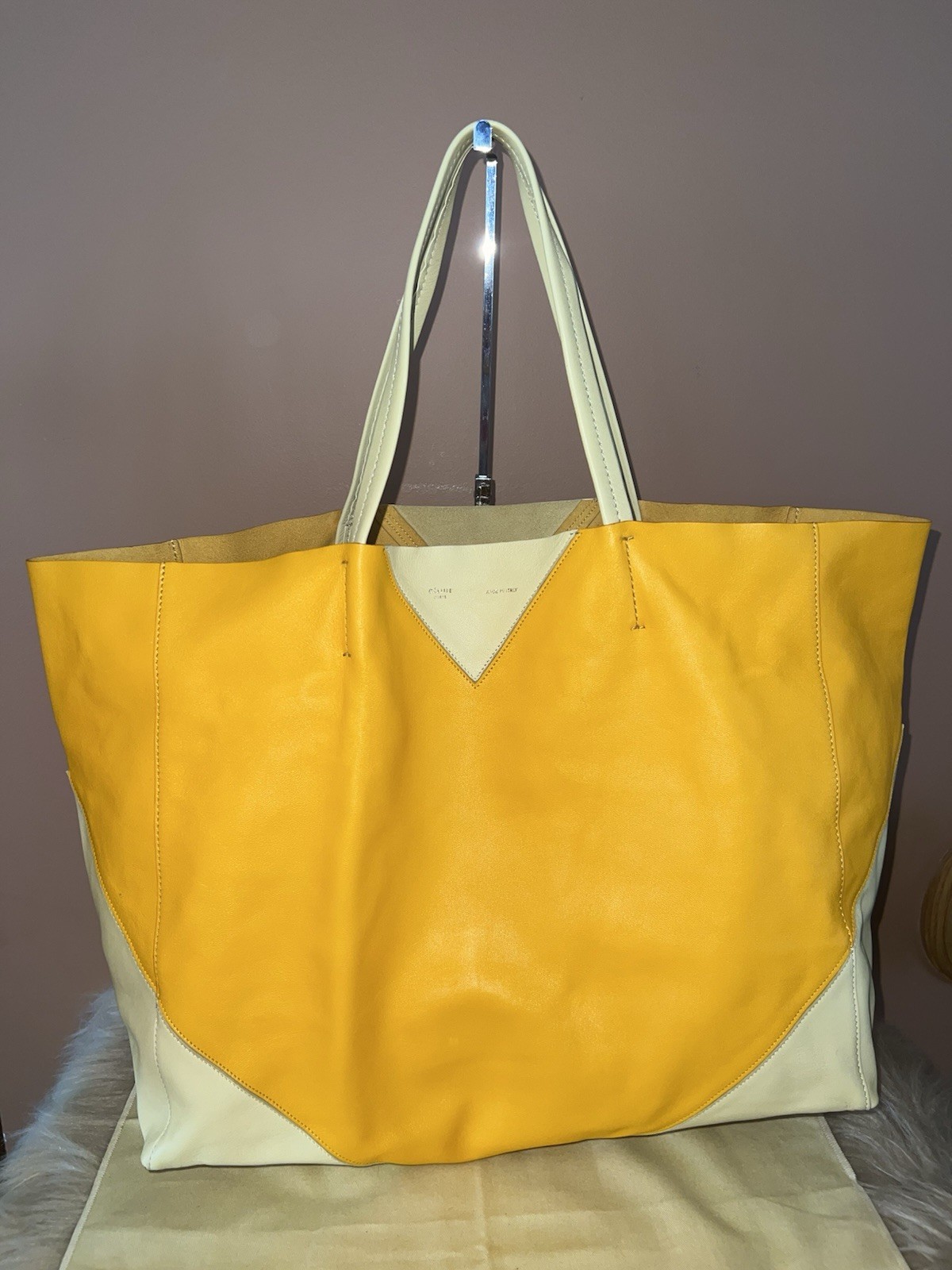 Celine Horizontal Cabas Two Tone Color Tote Bag Preloved