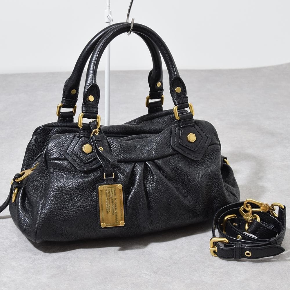 Marc Jacobs Classic Q Baby Groovy 2way Shoulder Bag Handbag Black Y2K