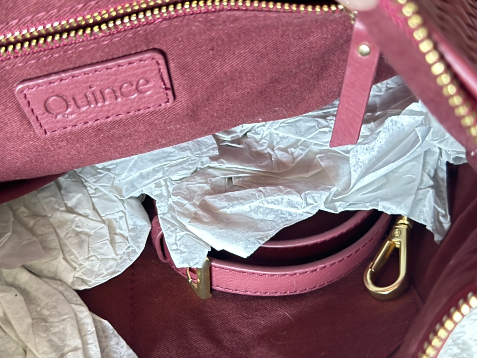 Quince Sloane Handwoven Shoulder Bag Merlot NWT Italian Leather