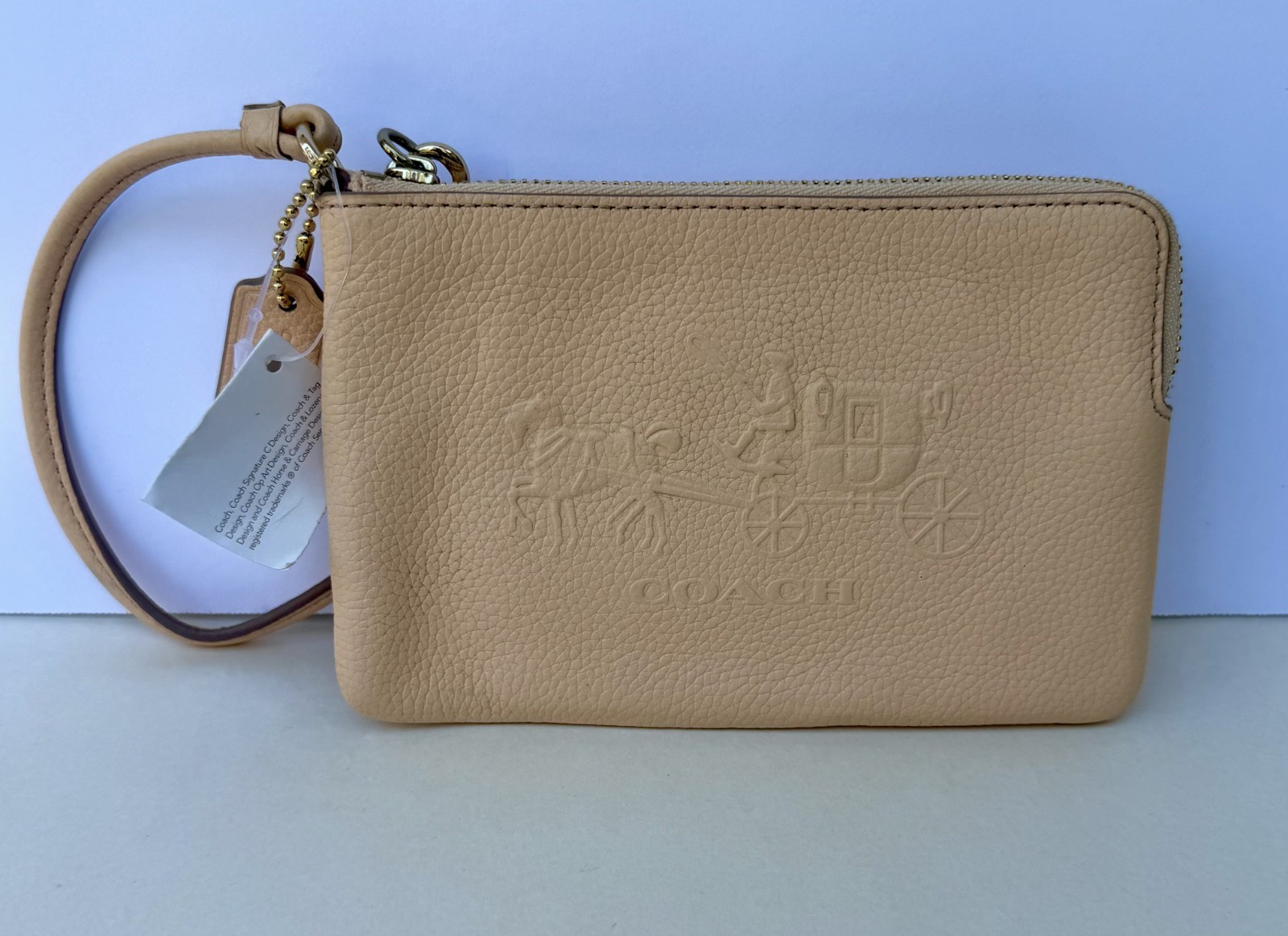 NWT Apricot Coach Embossed Horse & Carriage Wristlet 52500 – LIAPR