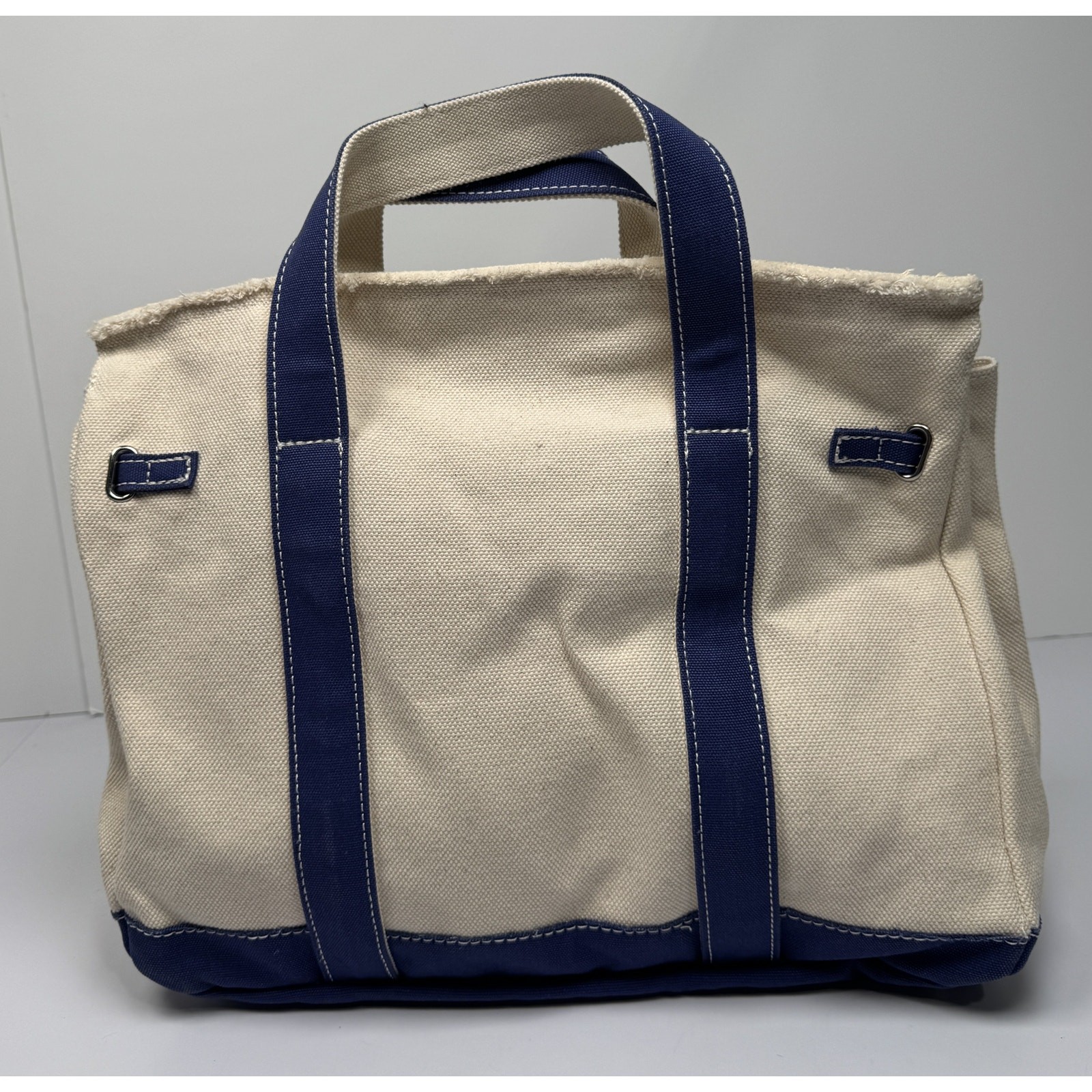 Sunwin Madaket Large Classic Tote Bag Cream/Bue NWT #