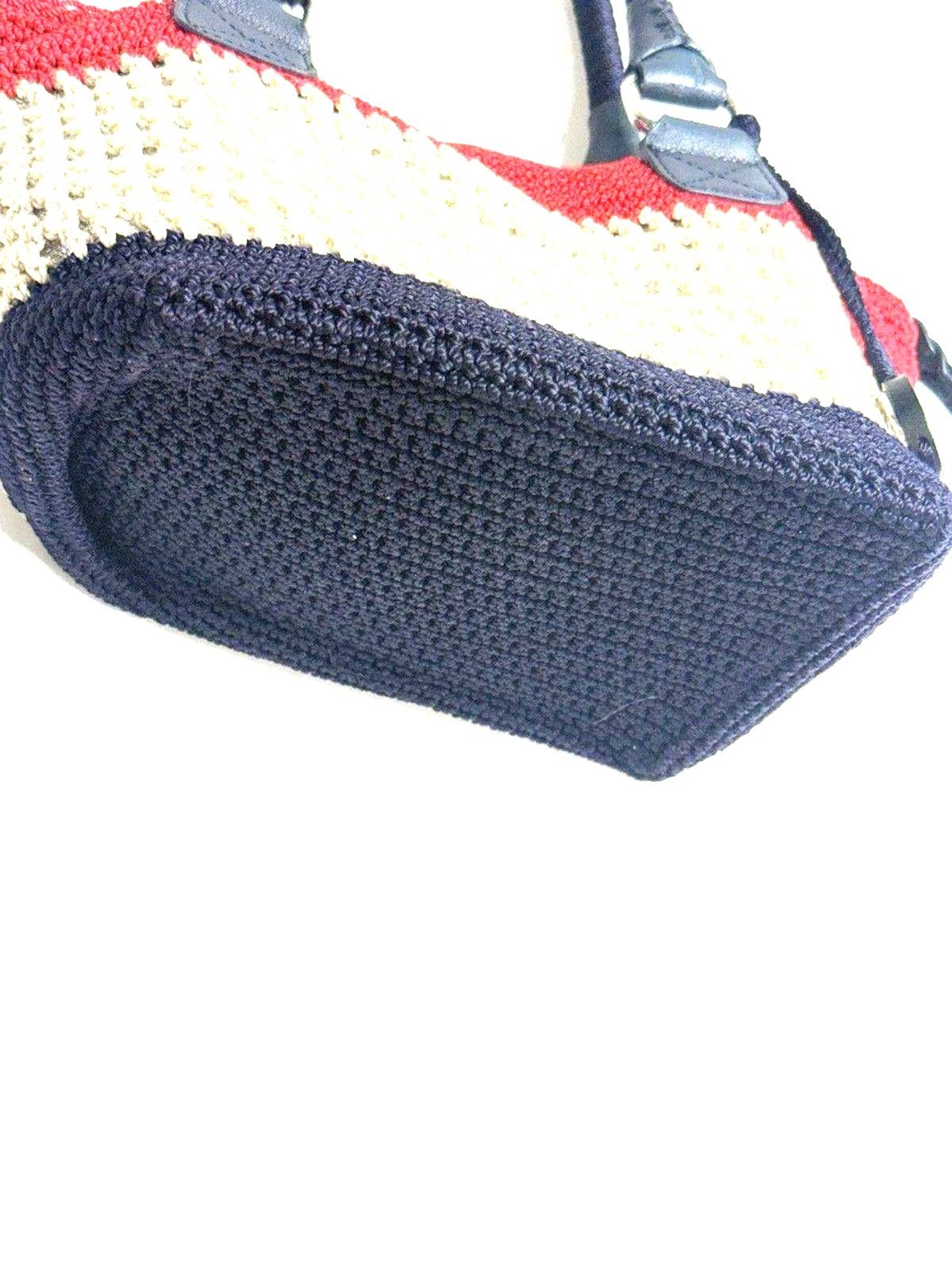 The Sak Cambria Crocheted Bag W/Silver Lining #103903CSL Red/Wht/Blue
