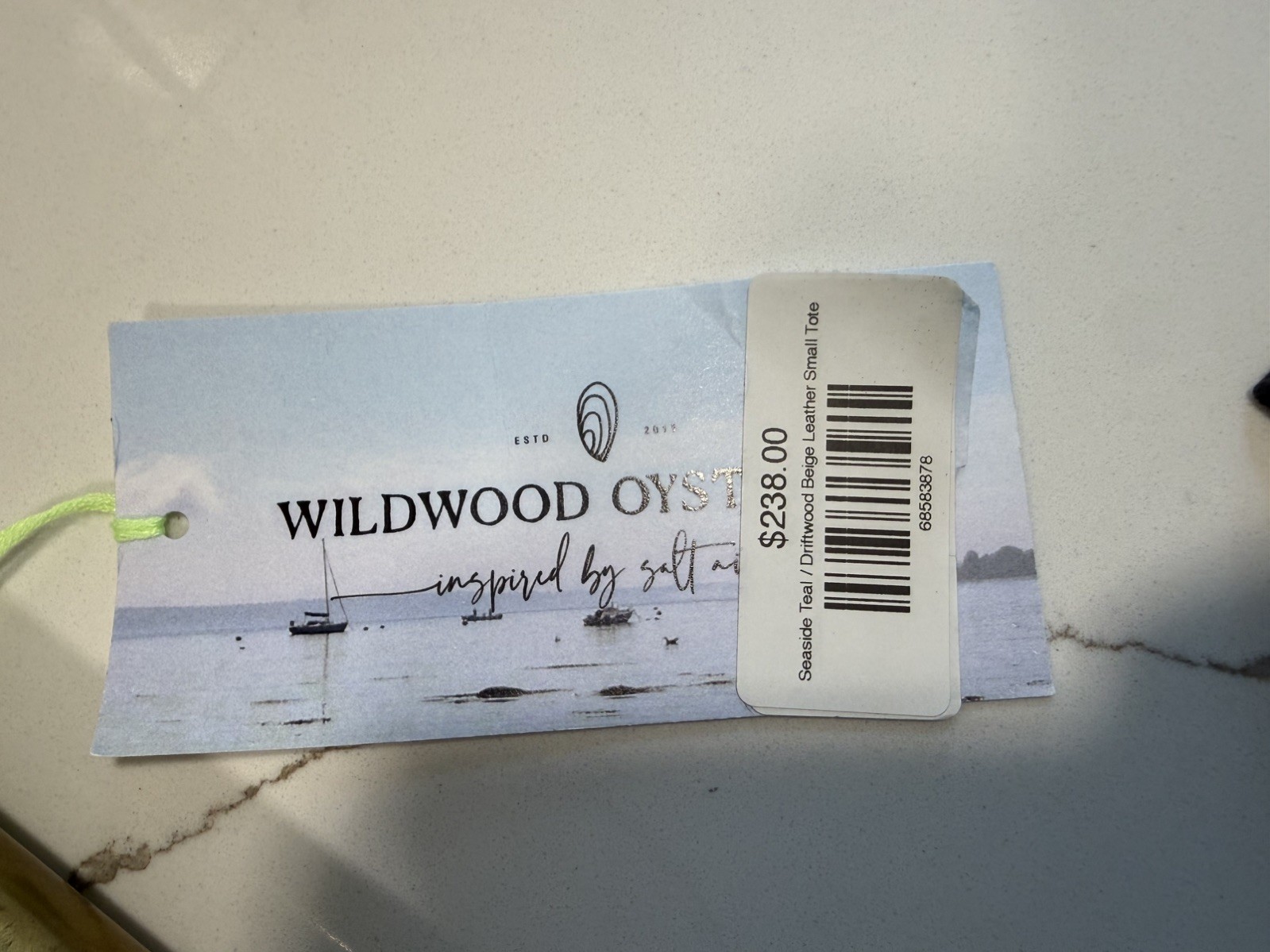 WILDWOOD OYSTER CO Ivory Leather and Suede Shoulder Bag Seaside Teal Dock Rope