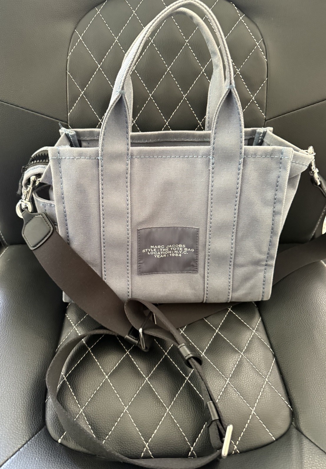 Marc Jacobs The Tote Bag medium Slate Blue Tote w/ Detachable Strap