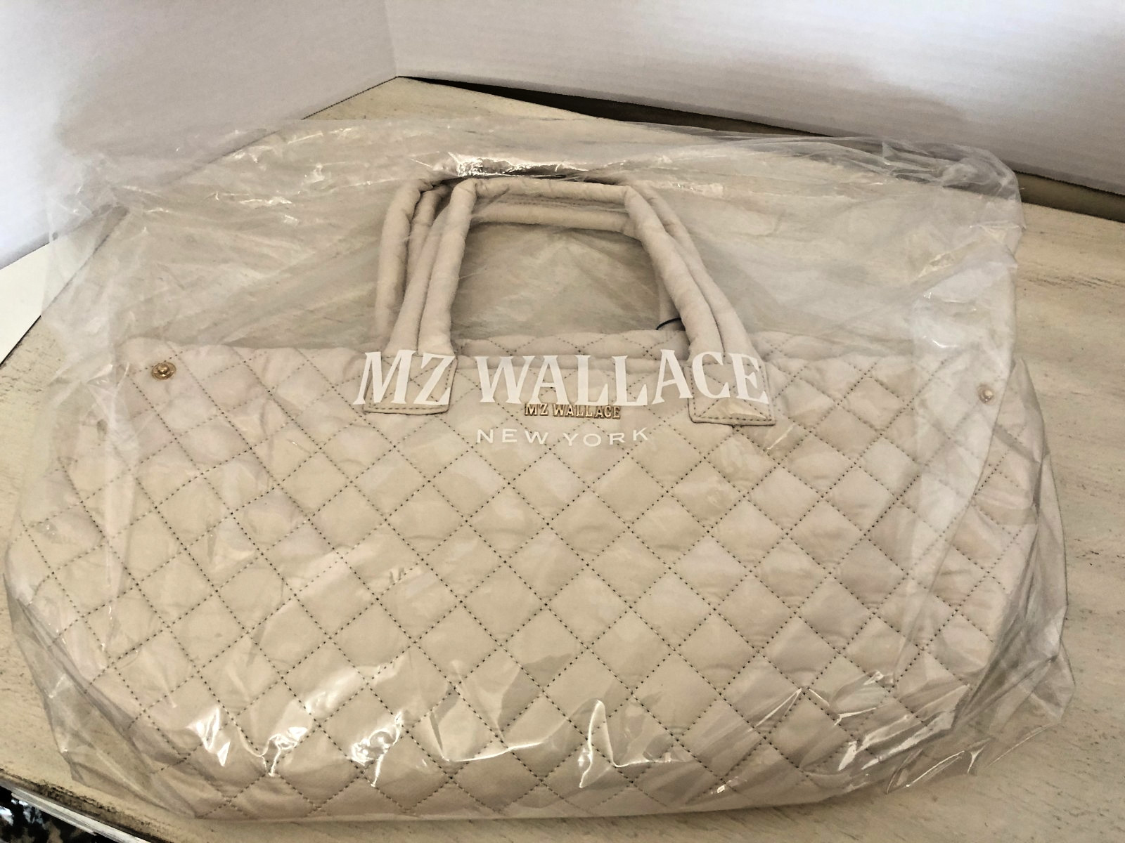 NWT MZ Wallace Medium Sandshell Metro City Tote Quilted Crossbody w/Strap Pouch