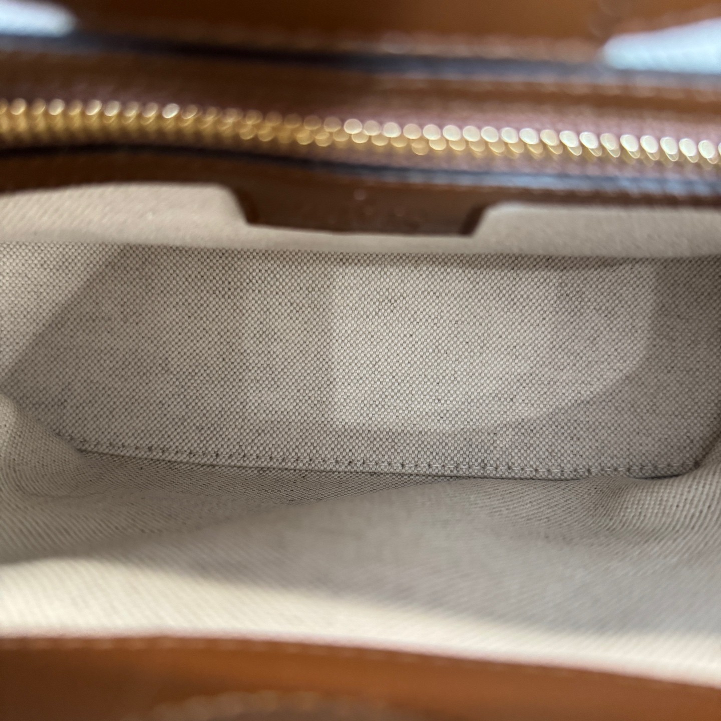 Gucci Interlocking G Normal Size Beige Brown Canvas Calfskin 3Way Bag US Ship