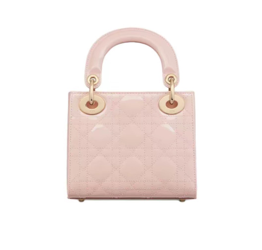 DIOR Lady Dior Leather Handbag Mini Women’s Blush 6.7*2.8*5.9 in