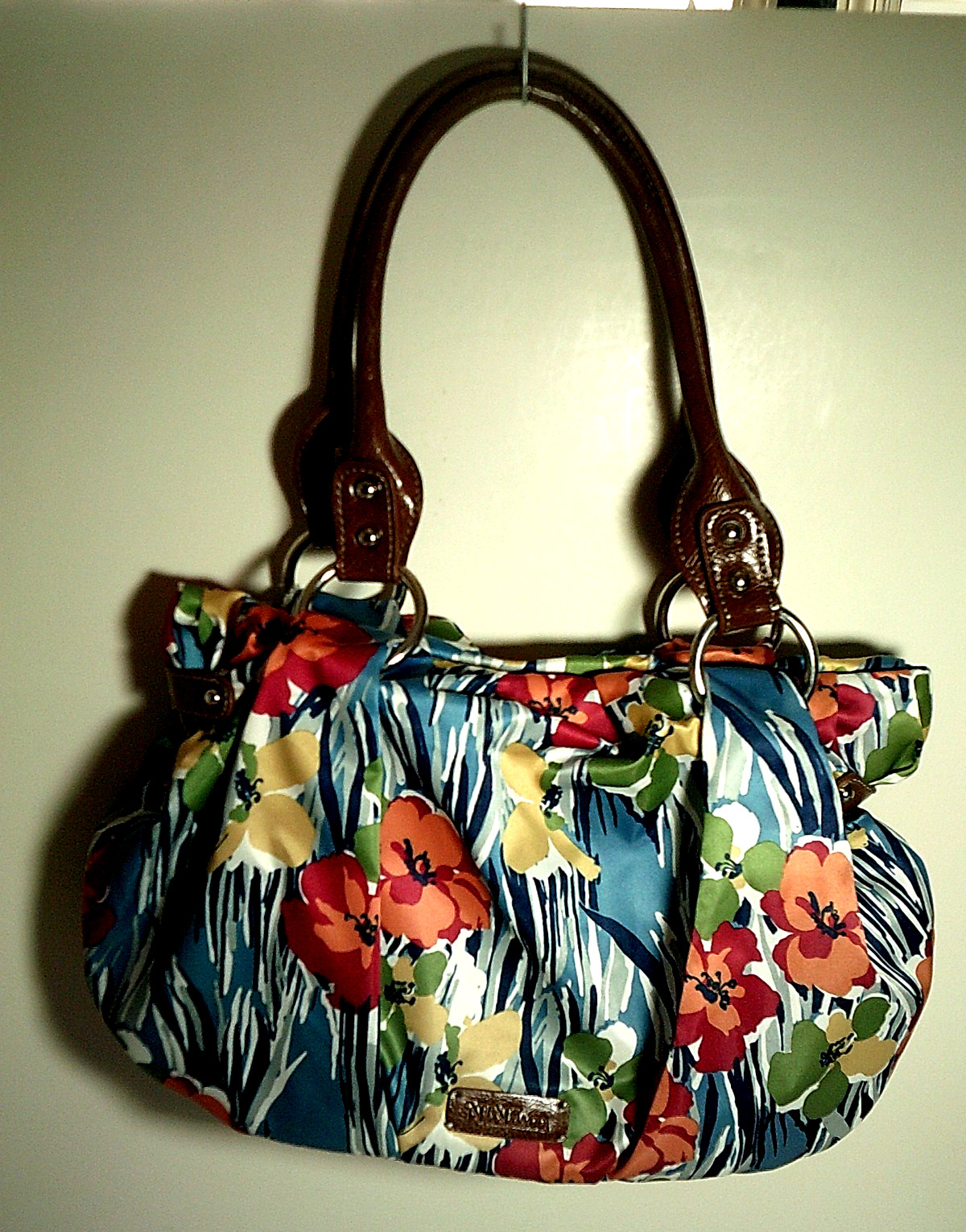 Nine & Co Floral Shoulder Bag NWT Everyday Purse Satchel Handbag Tote Blue Red