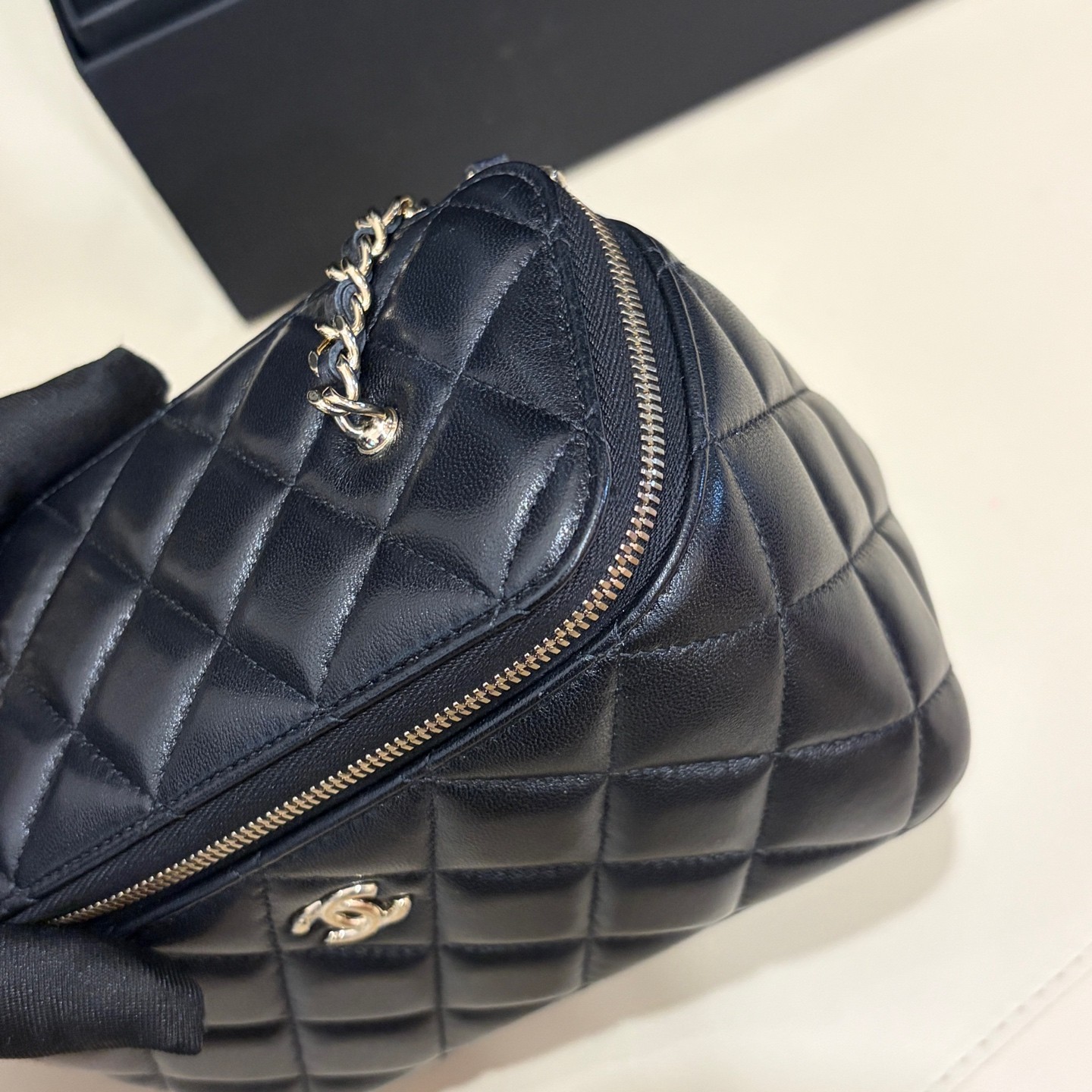 Chanel Golden Ball Vanity Case Mini Black Lambskin Crossbody Bag Duty Paid