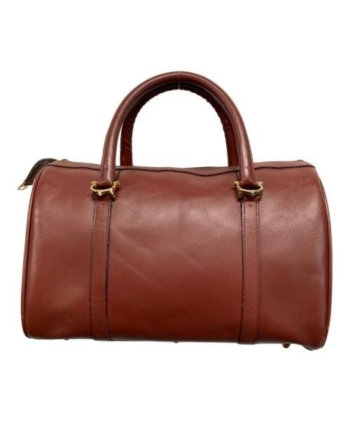 Must de Cartier Authentic Mini Boston Bag Handbag 2C Logo Bordeaux Red Tote