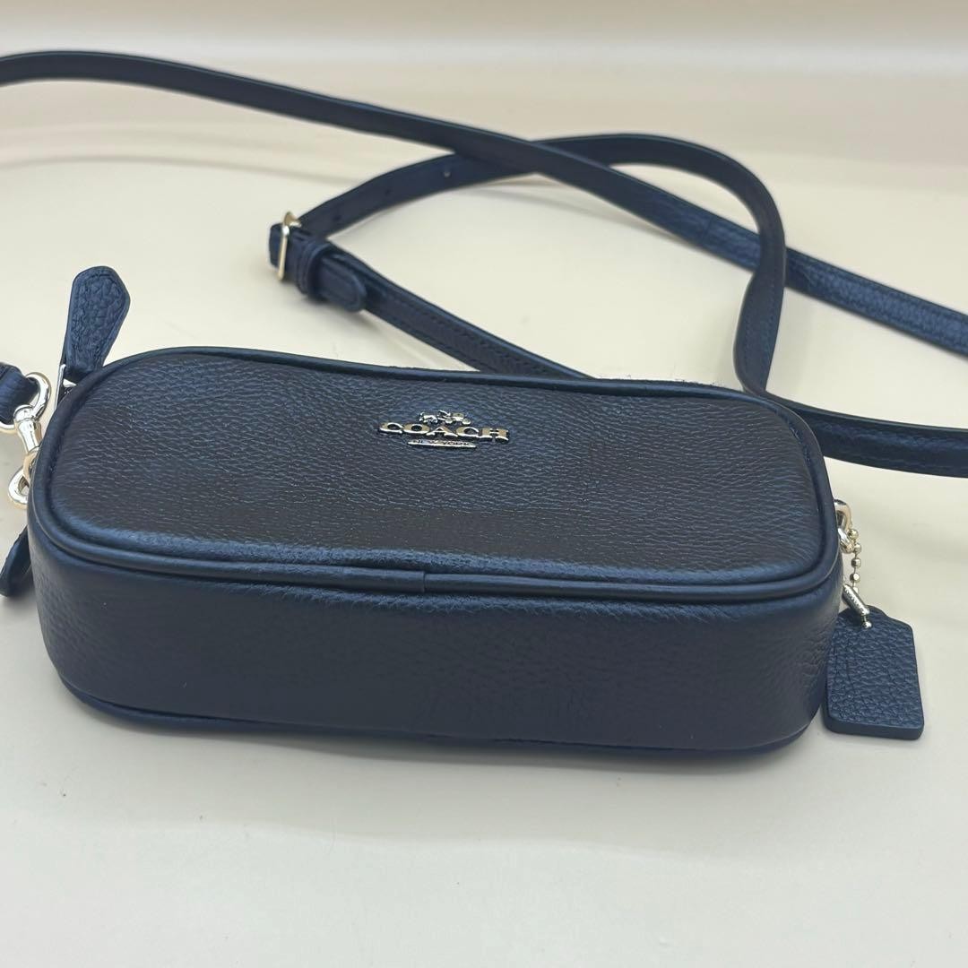 COACH leather double zipper shoulder bag