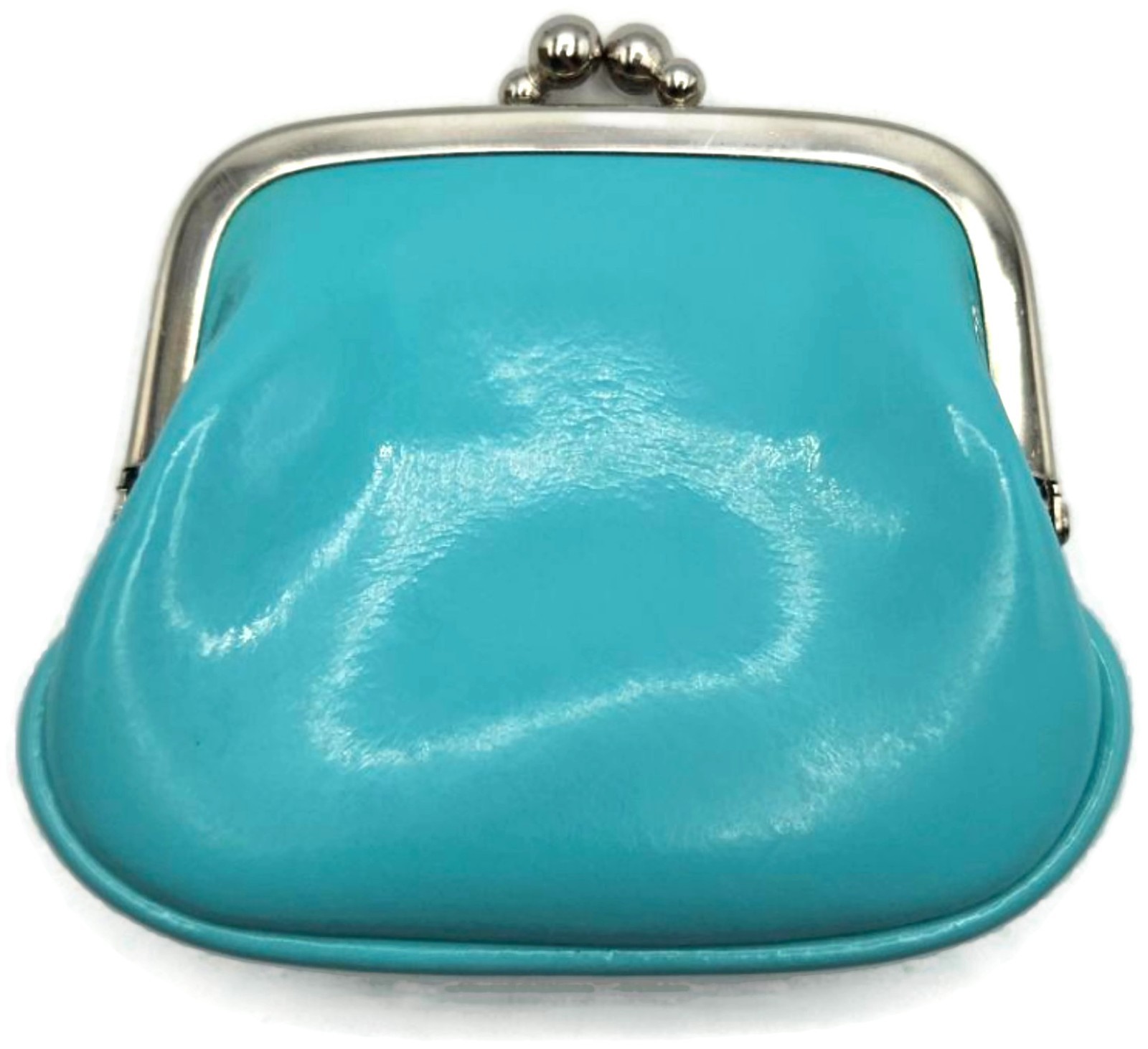 Tiffany & Co Tiffany Blue Patent Leather Kiss Lock Coin Purse Spain Box Dust Bag