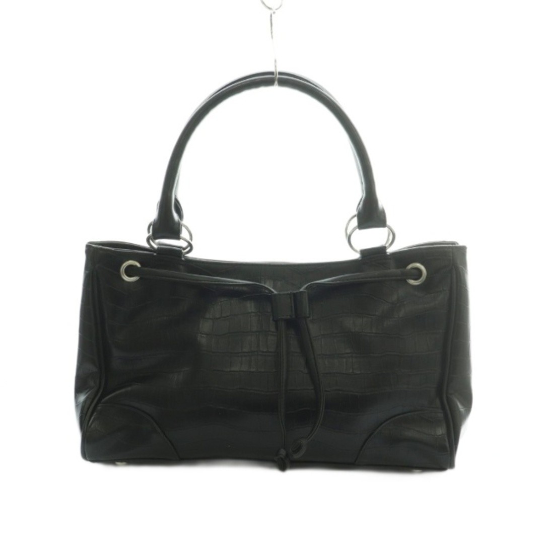 Castelbajac Handbag Leather Embossed Black MI Used c7daaf7a5725587ef6de0d62f1235