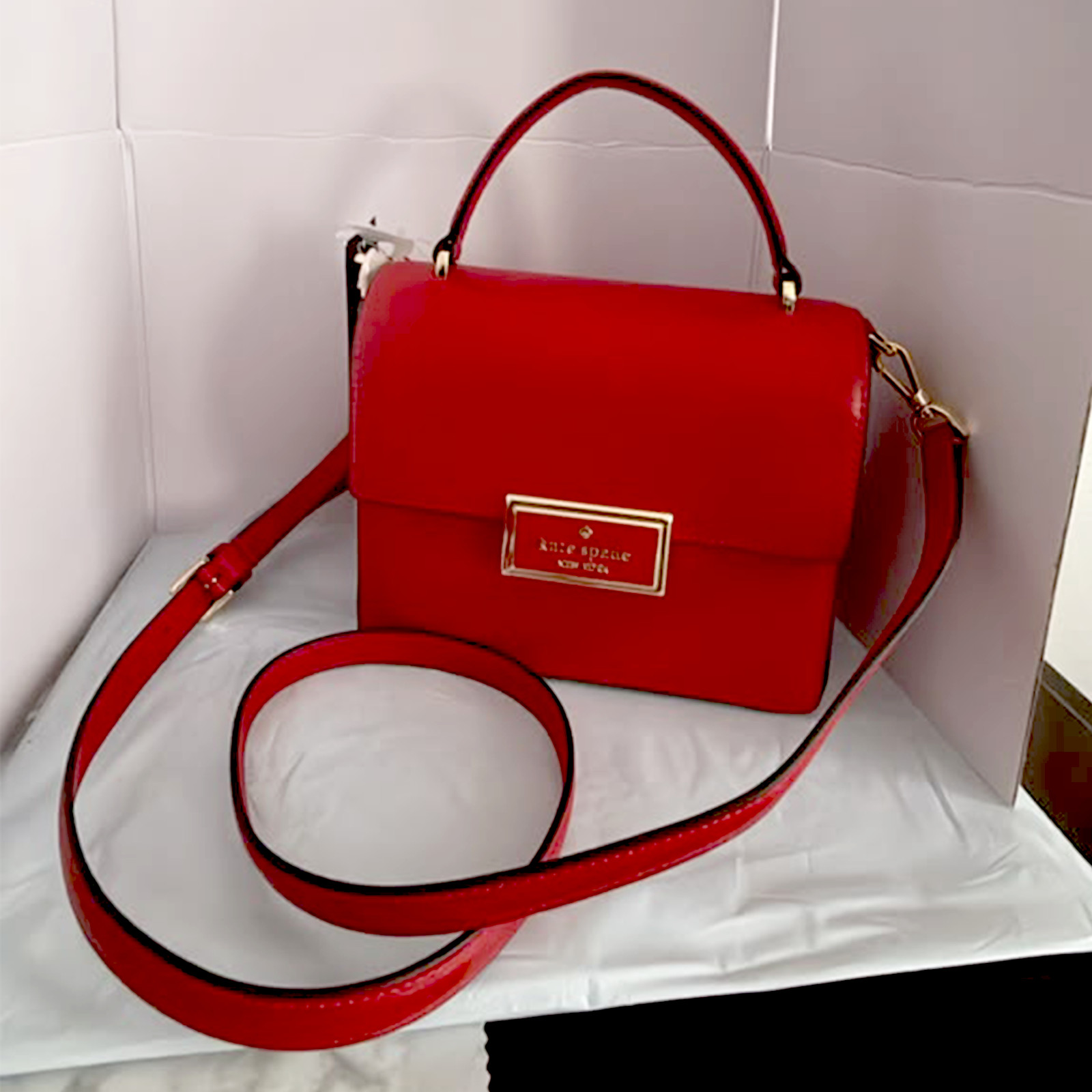 Kate Spade Reegan Top Handle Crossbody Bag Red Leather Satchel NWT MSRP $429