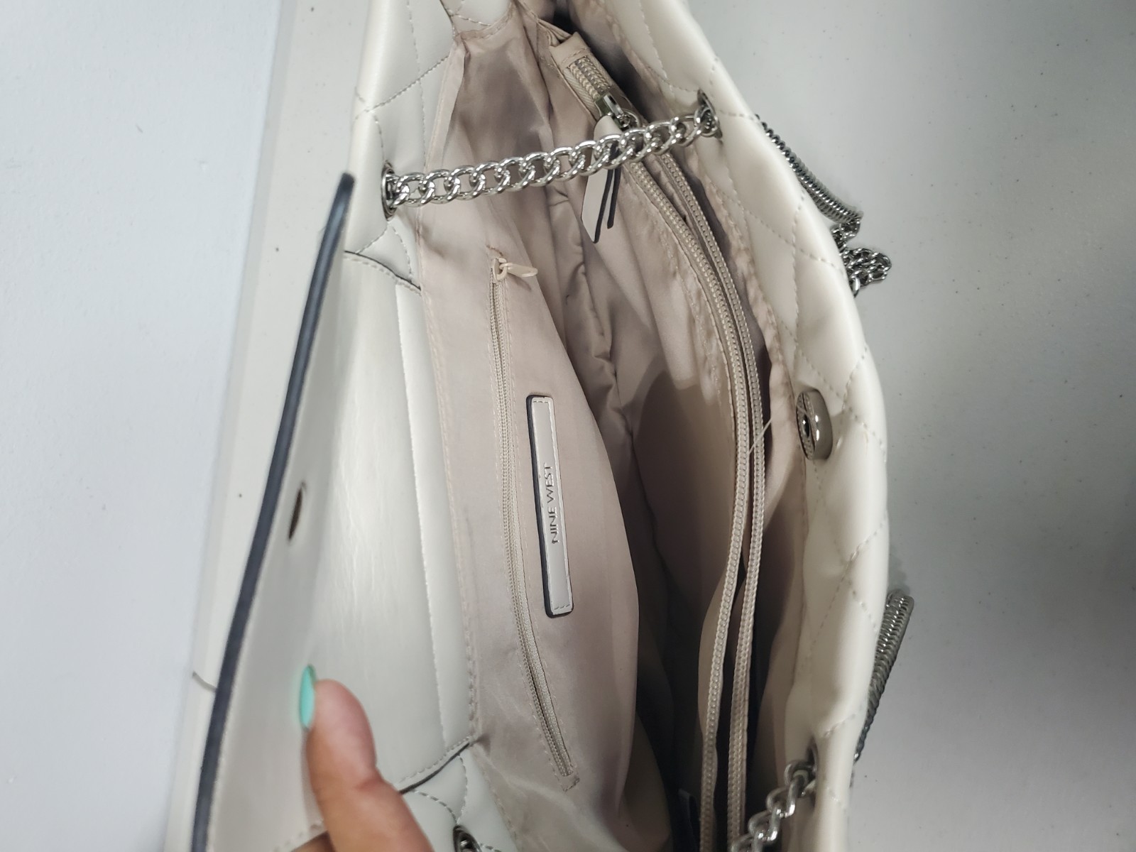 Office Siren Luxery Nine West Quilted Shoulder Bag Cross Body Purse Convertable