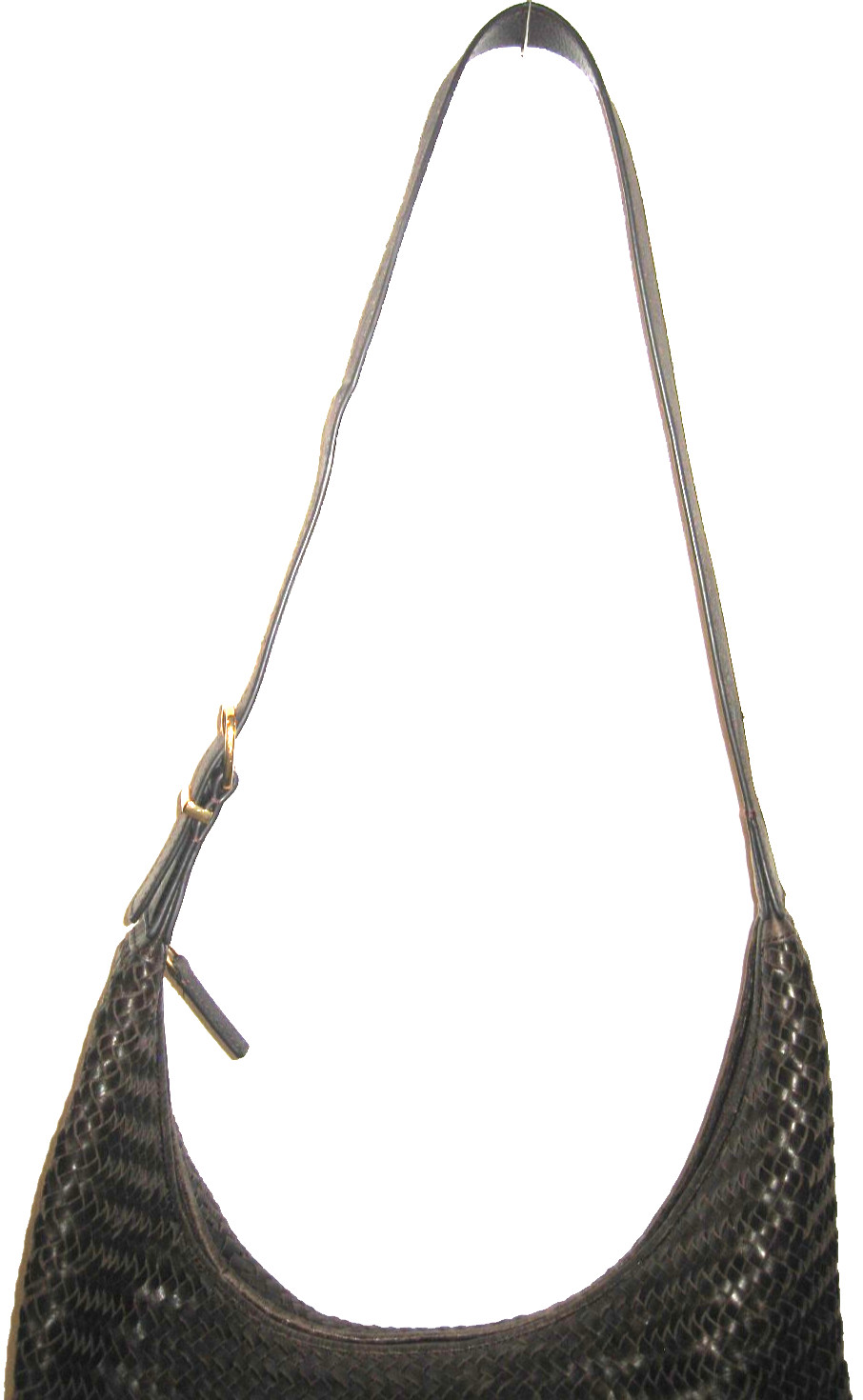 MADEWELL The Essential Woven Leather Curved Shoulder Bag Purse Coffee Bean