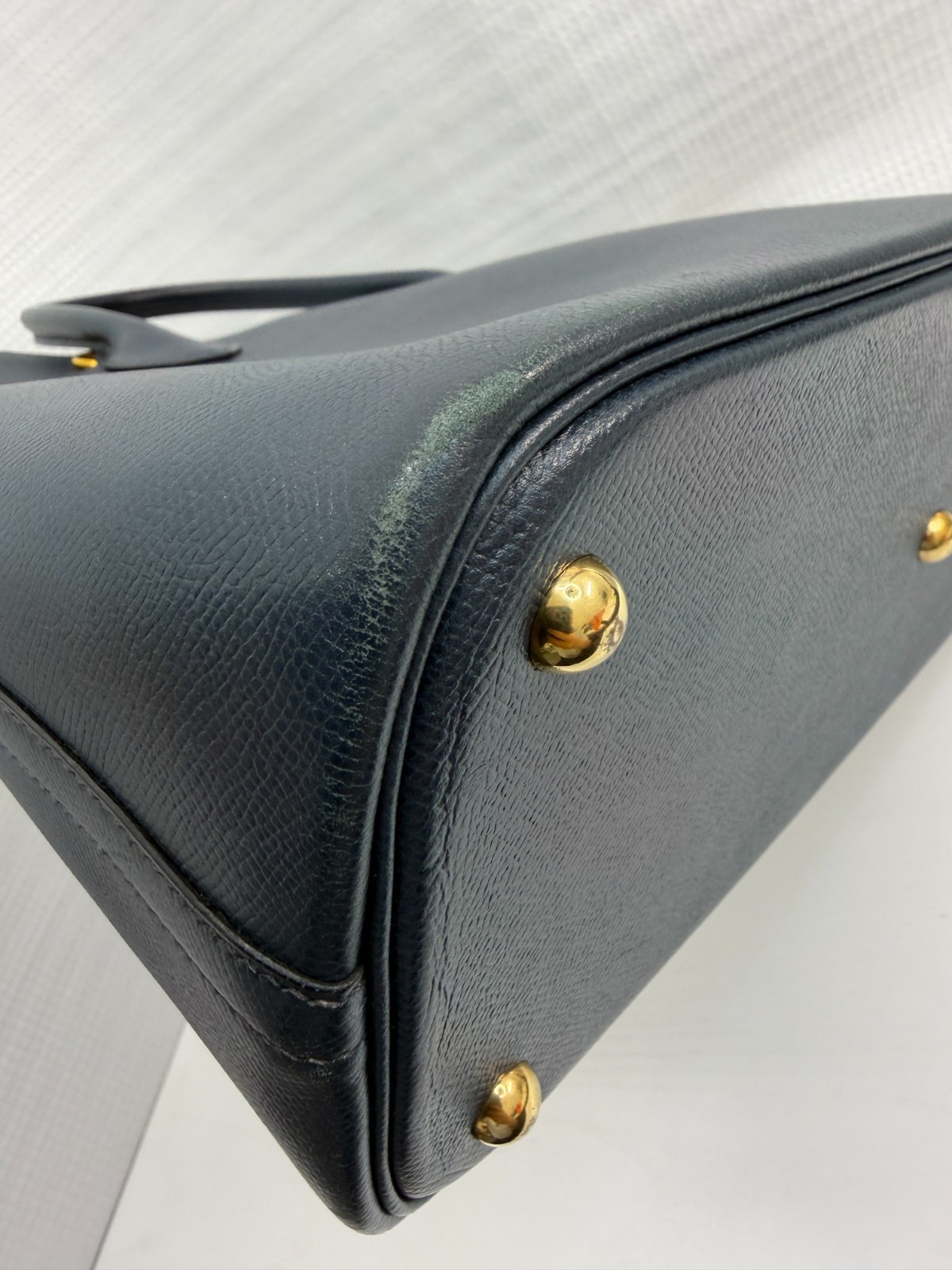 Hermes Bole 35 Shoulder Bag Silver Blue □C Women’s