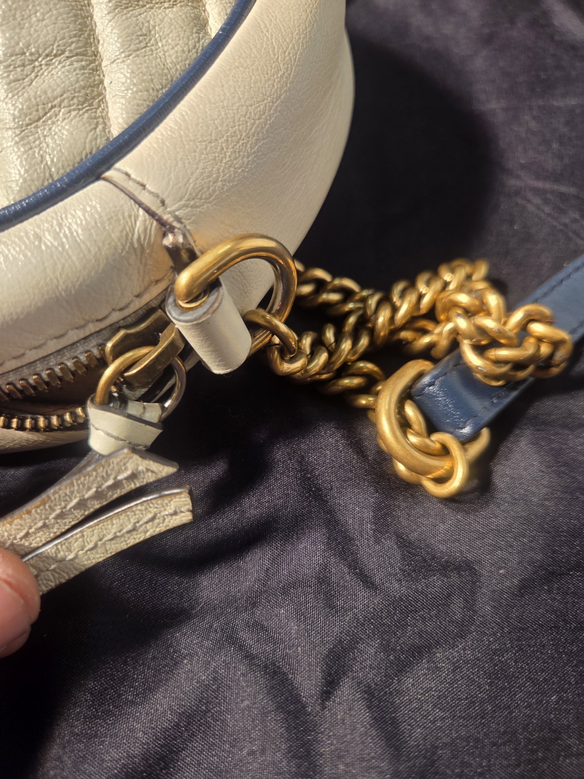 ​Gucci GG Marmont Mini Round Shoulder Bag – Cream White Leather – Authenticated